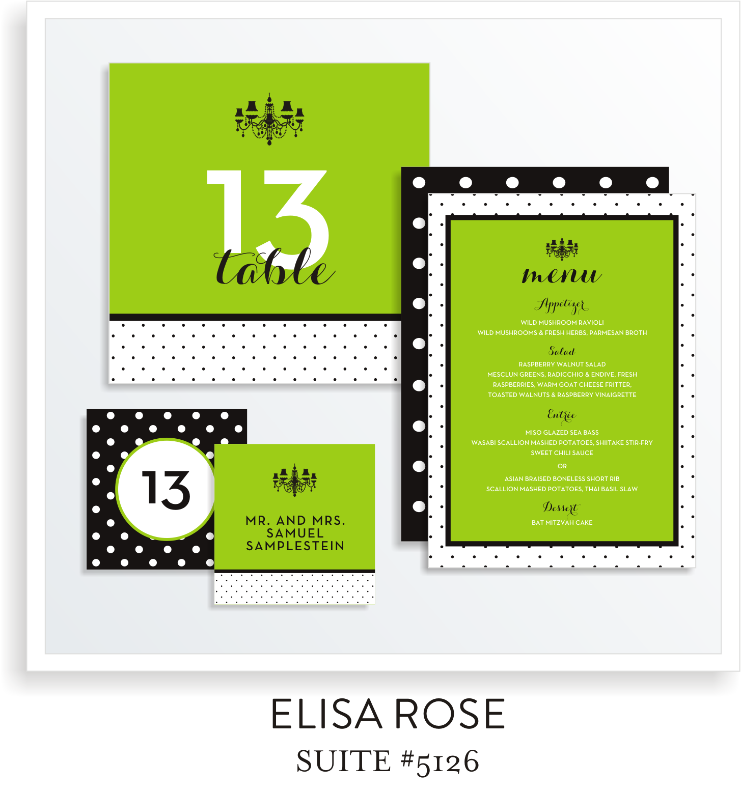 Table Top Decor Bat Mitzvah Suite 5126 - Elisa Rose