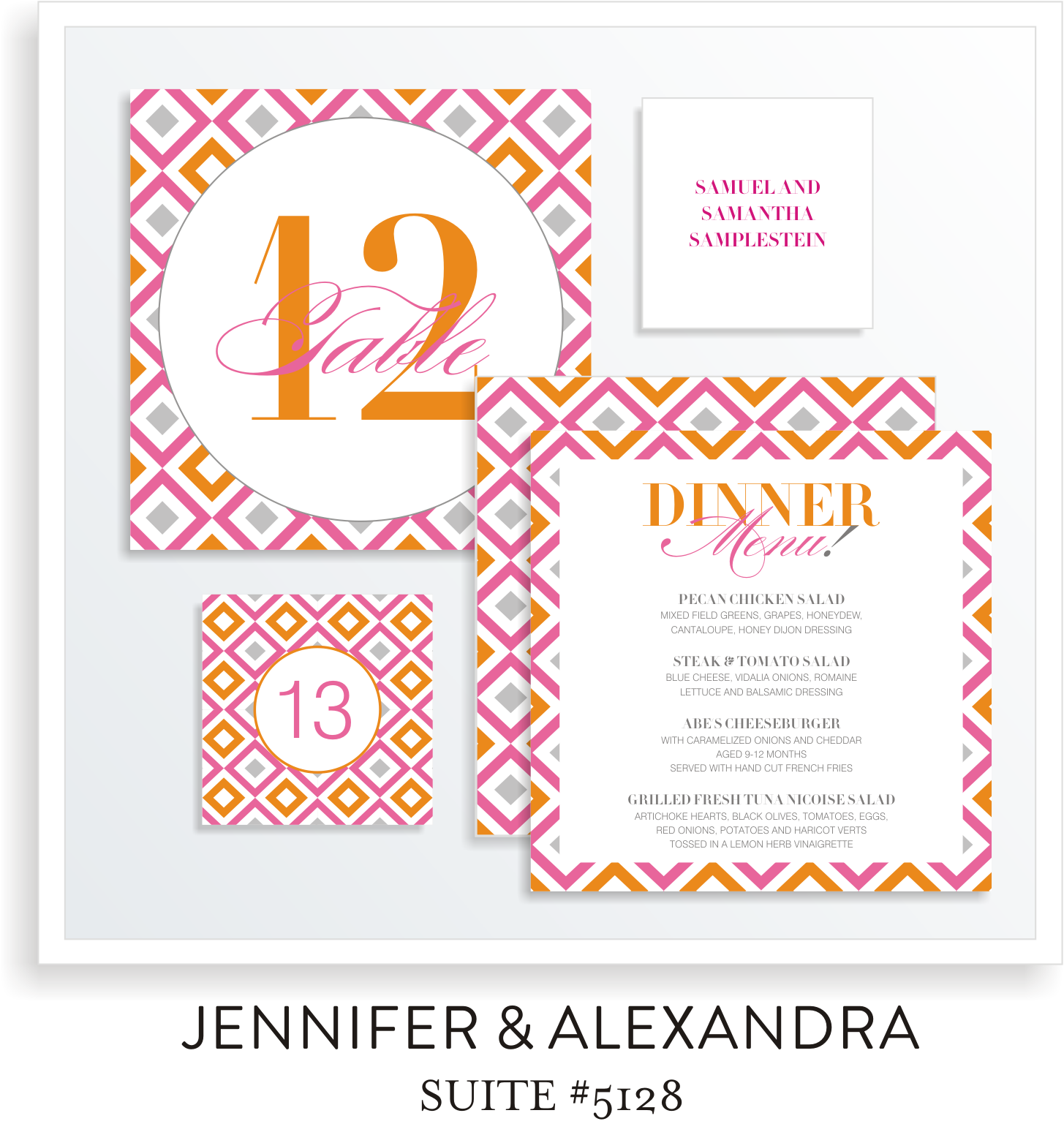 Table Top Decor B'not Mitzvah Suite 5128 - Jennifer & Alexandra 