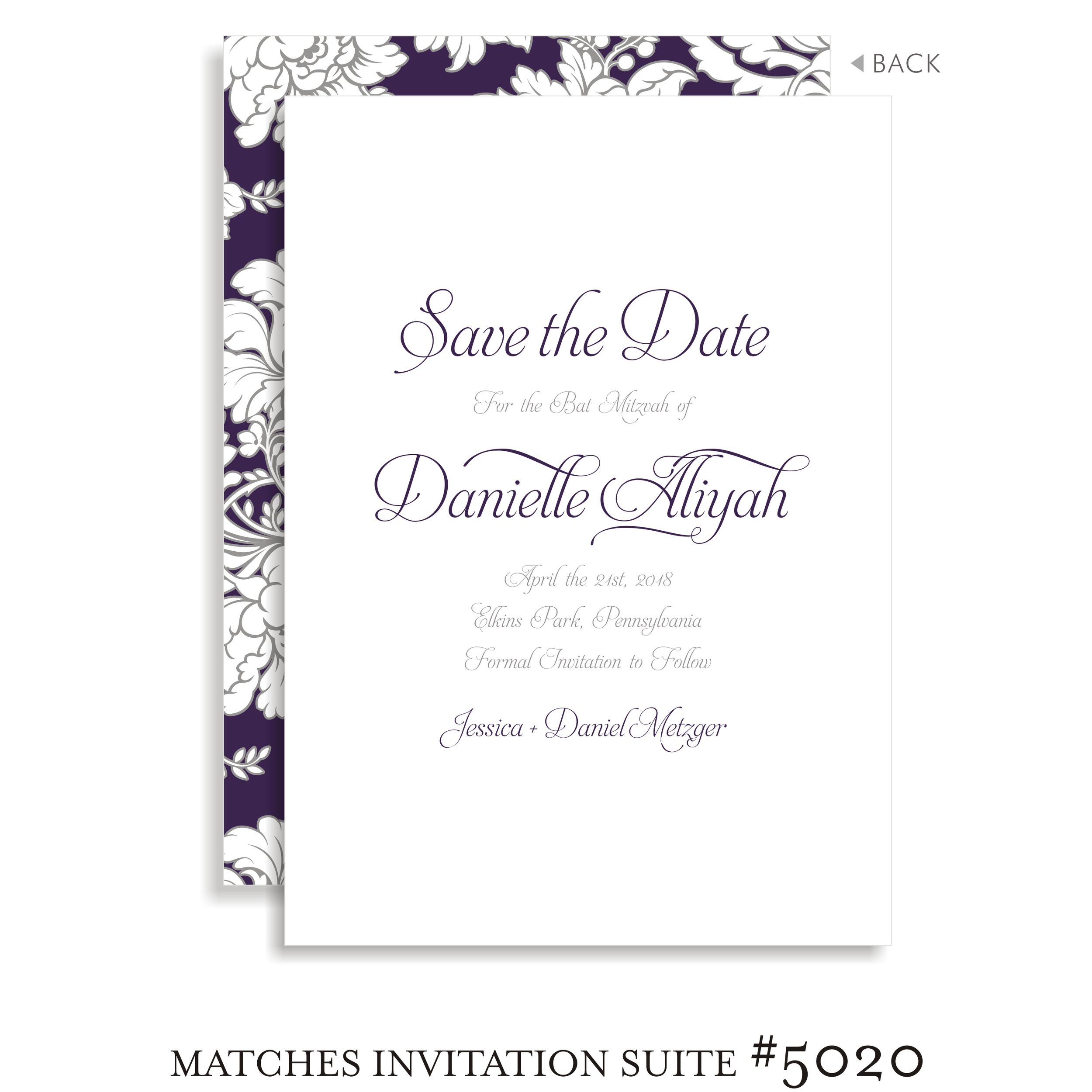 Save the Date Bat Mitzvah Suite 5120 - Danielle Alliyah
