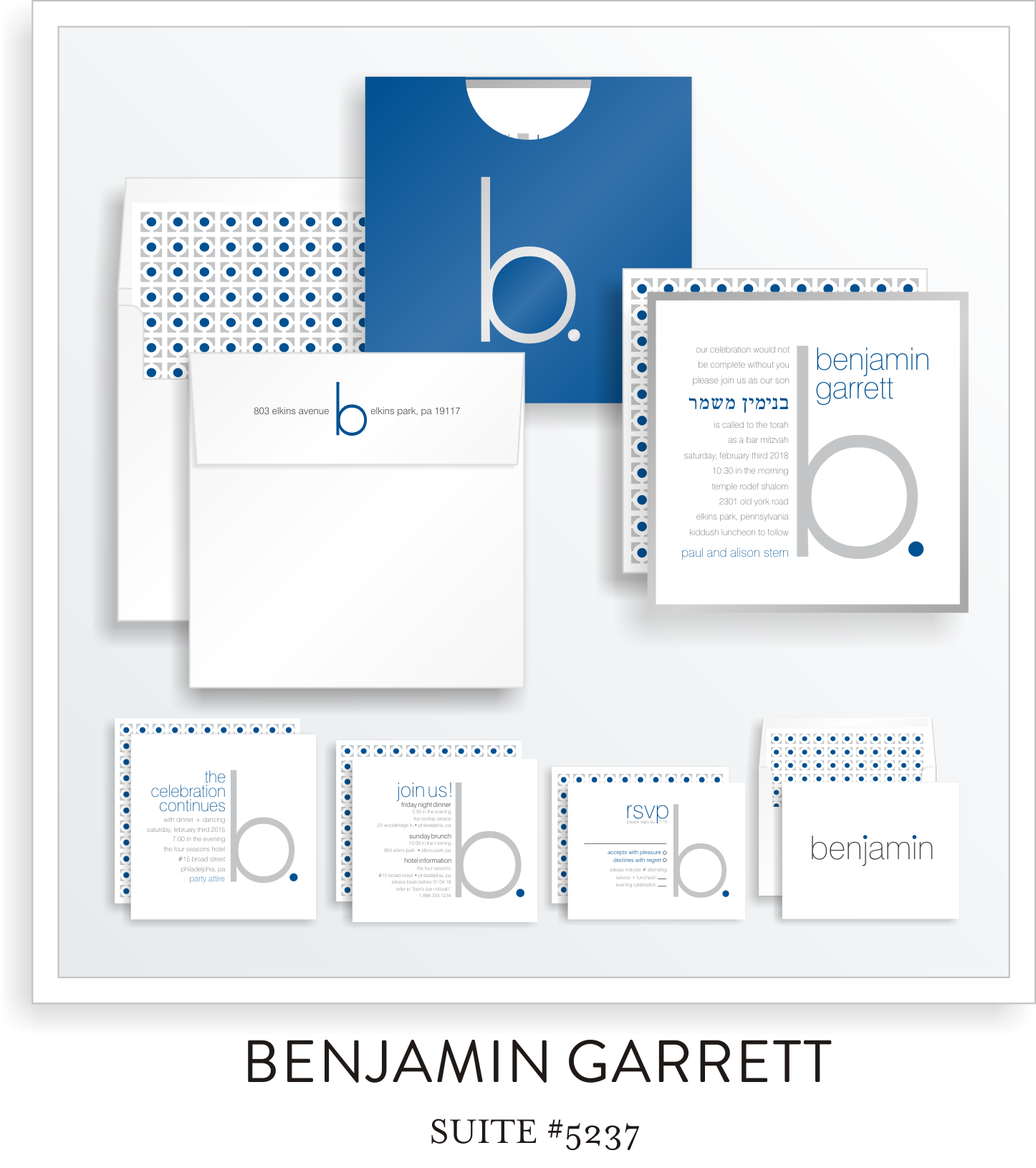 Copy of Bar Mitzvah Invitation Suite 5237 - Benjamin Garrett