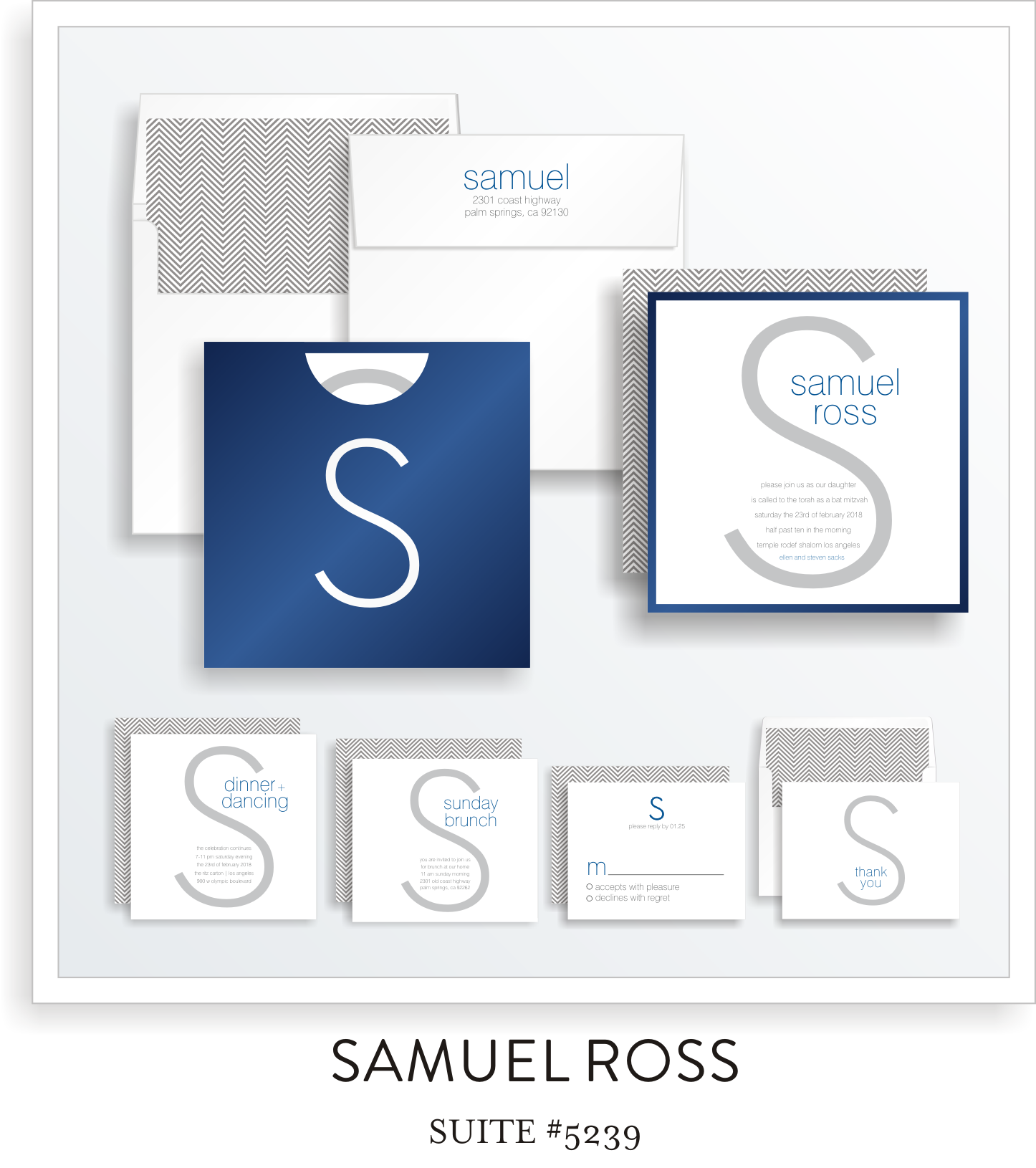 Copy of Copy of Bar Mitzvah Invitation Suite 5239 - Samuel Ross