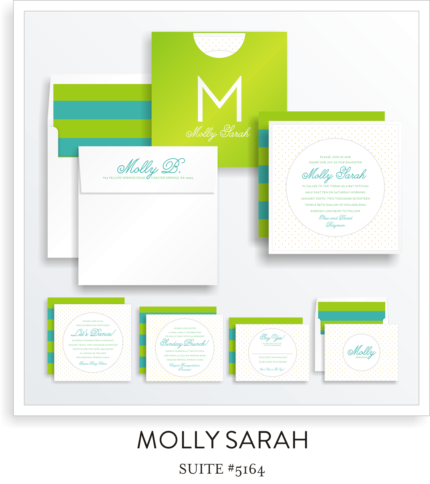 Copy of Copy of Bat Mitzvah Invitation Suite 5164 - Molly Sarah