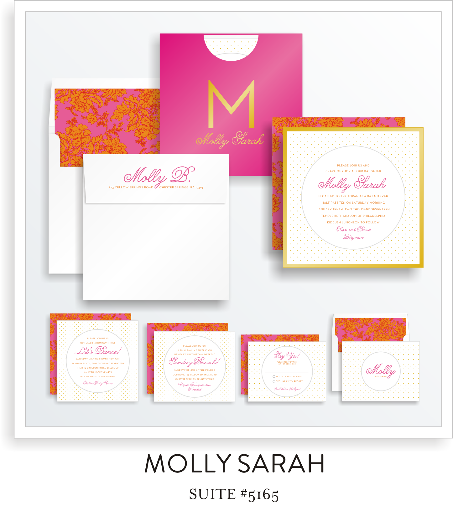Copy of Copy of Bat Mitzvah Invitation Suite 5165 - Molly Sarah