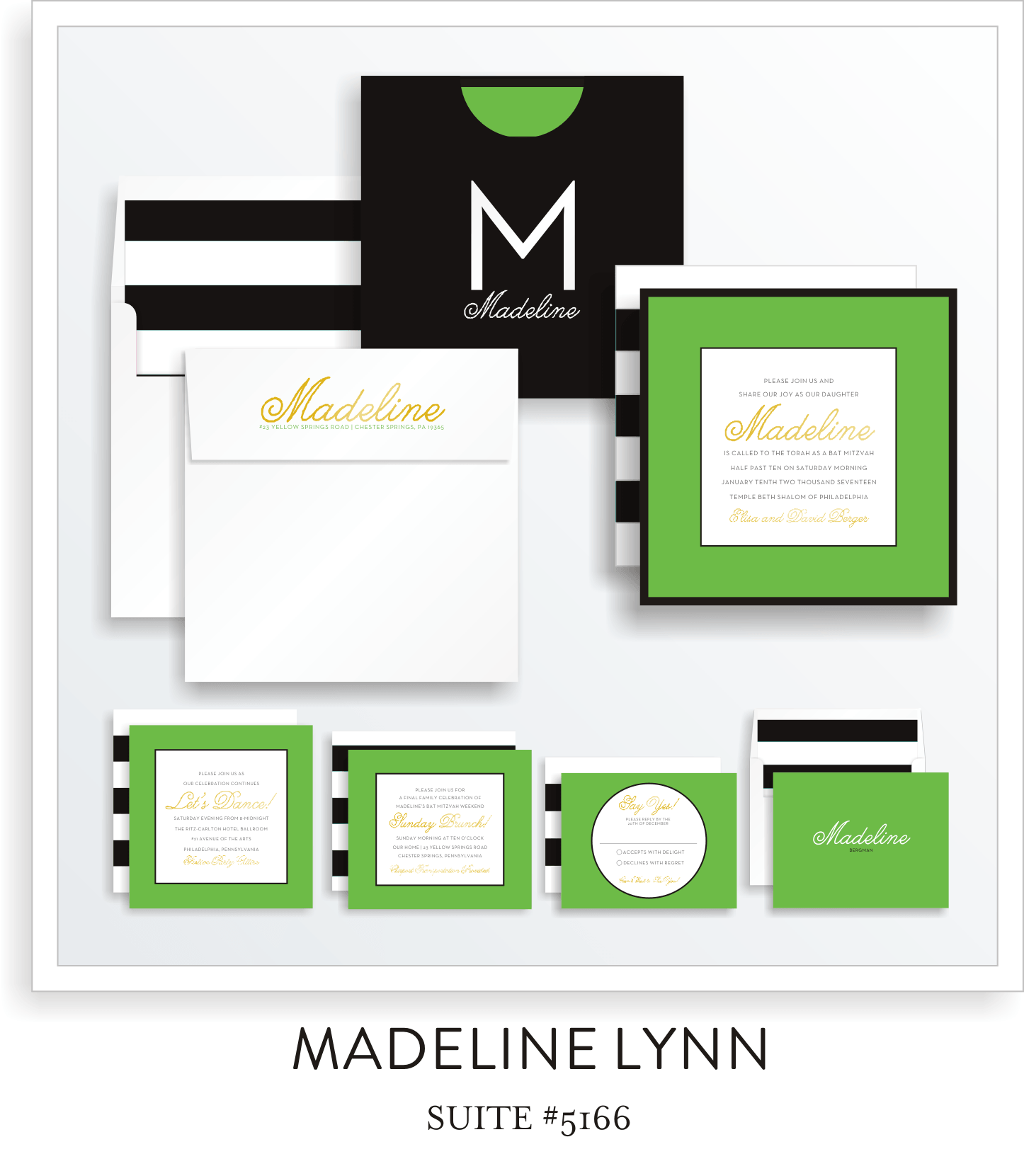 Copy of Copy of Bat Mitzvah Invitation Suite 5166 - Madeline Lynn