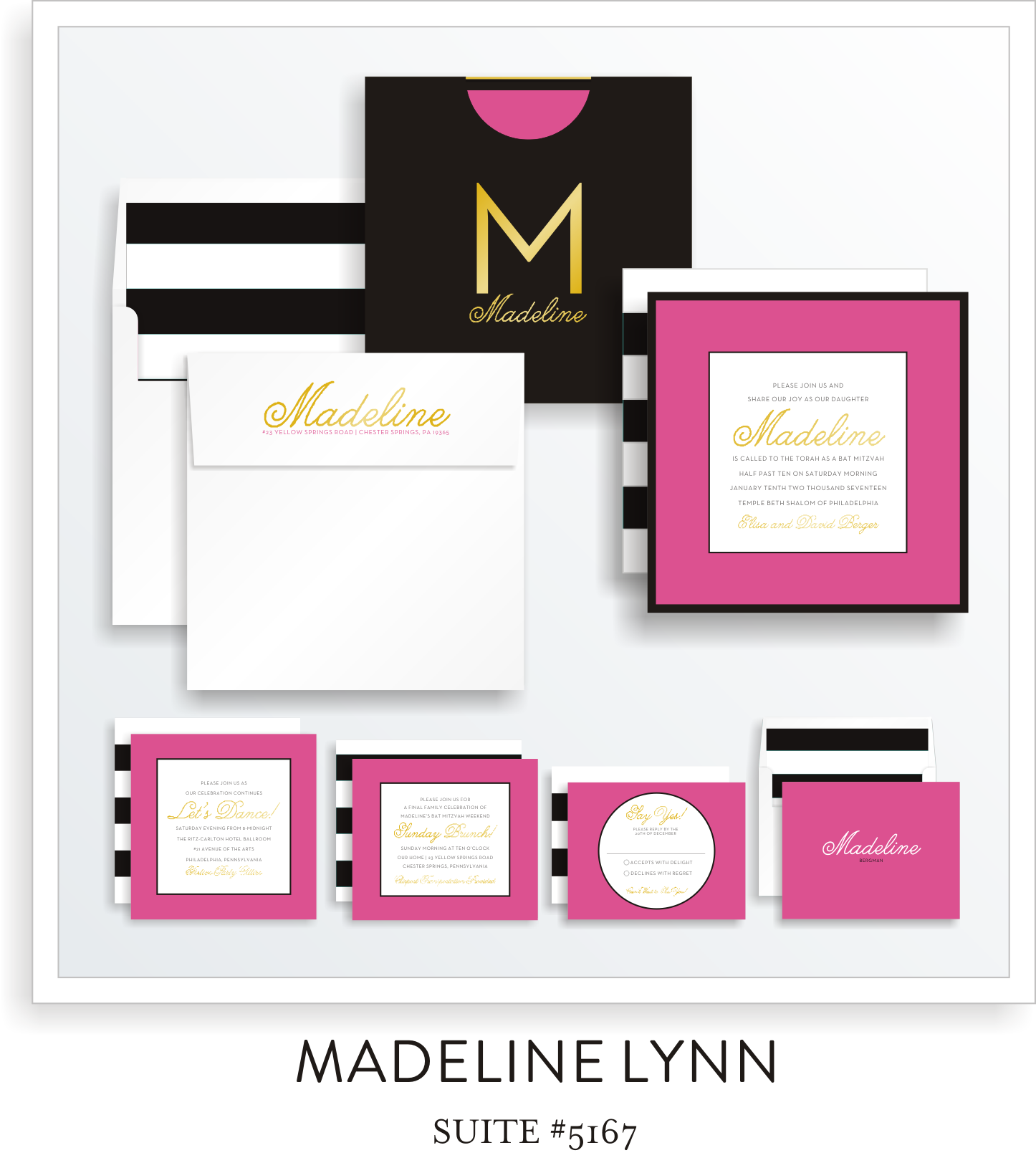 Copy of Copy of Bat Mitzvah Invitation Suite 5167 - Madeline Lynn