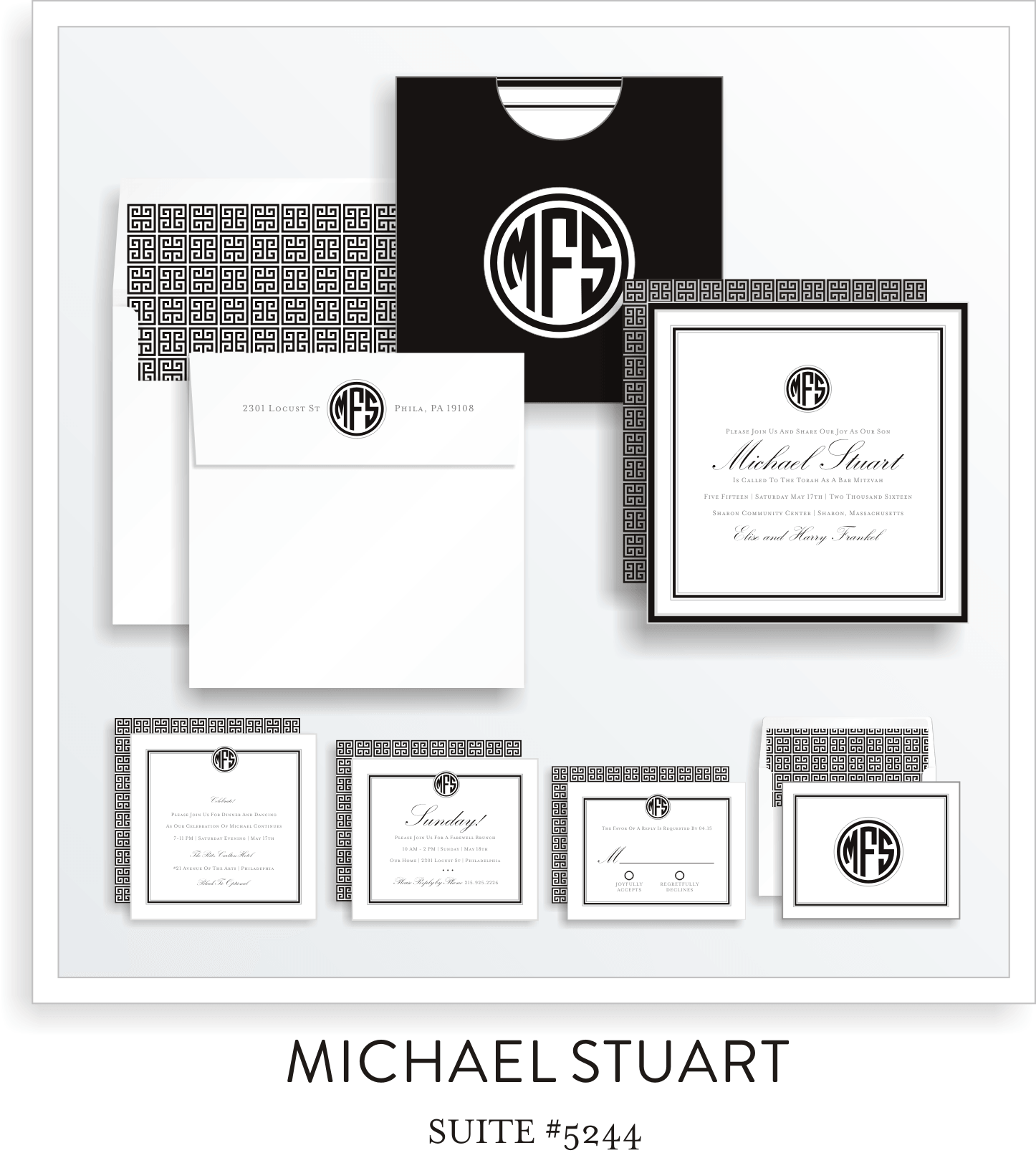 Copy of Copy of Bar Mitzvah Invitation Suite 5244 - Michael Stuart