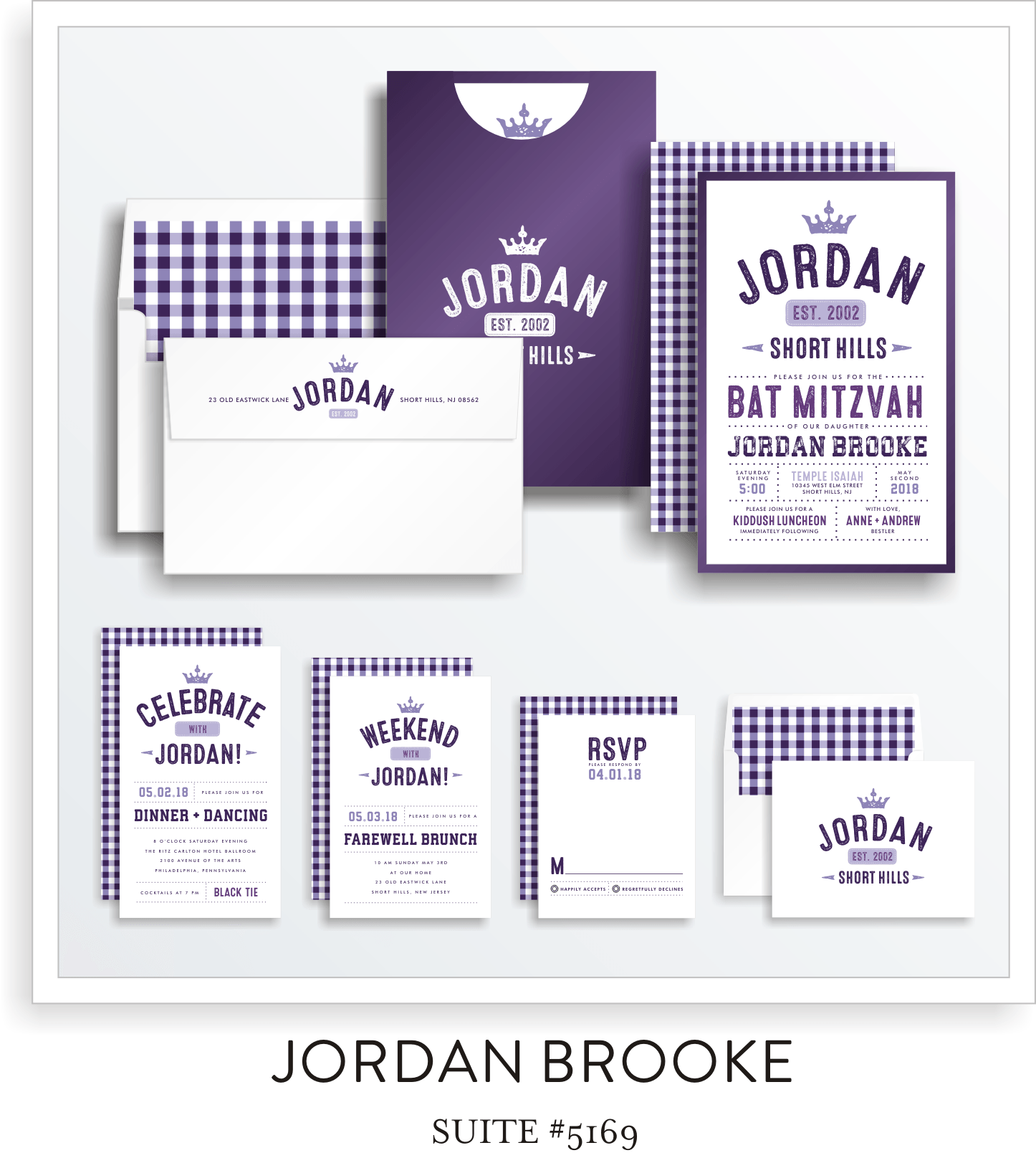 Bat Mitzvah Invitation Suite 5169 - Jordan Brooke