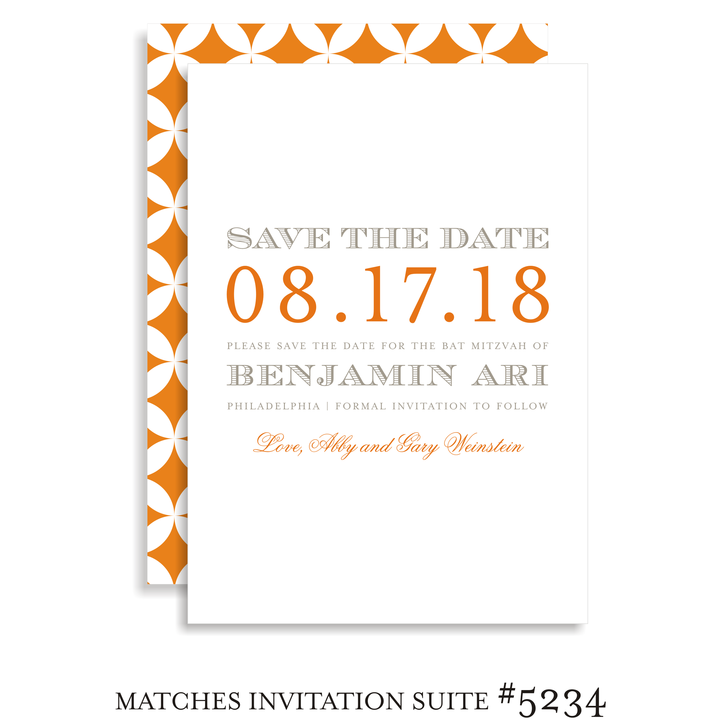 Save the Date Bar Mitzvah Suite 5234 - Benjamin Ari