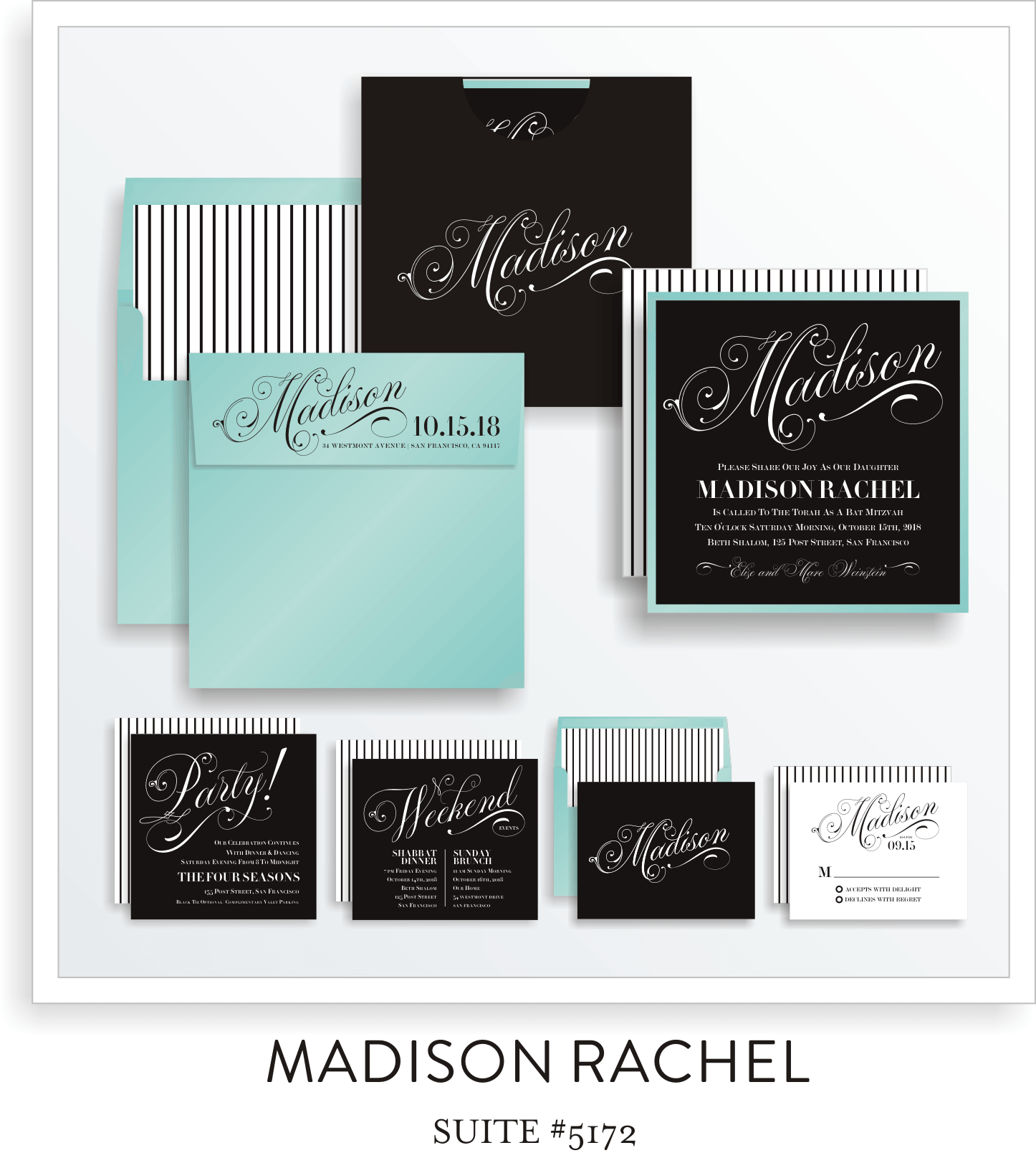 Copy of Copy of Bat Mitzvah Invitation Suite 5172 - Madison Rachel