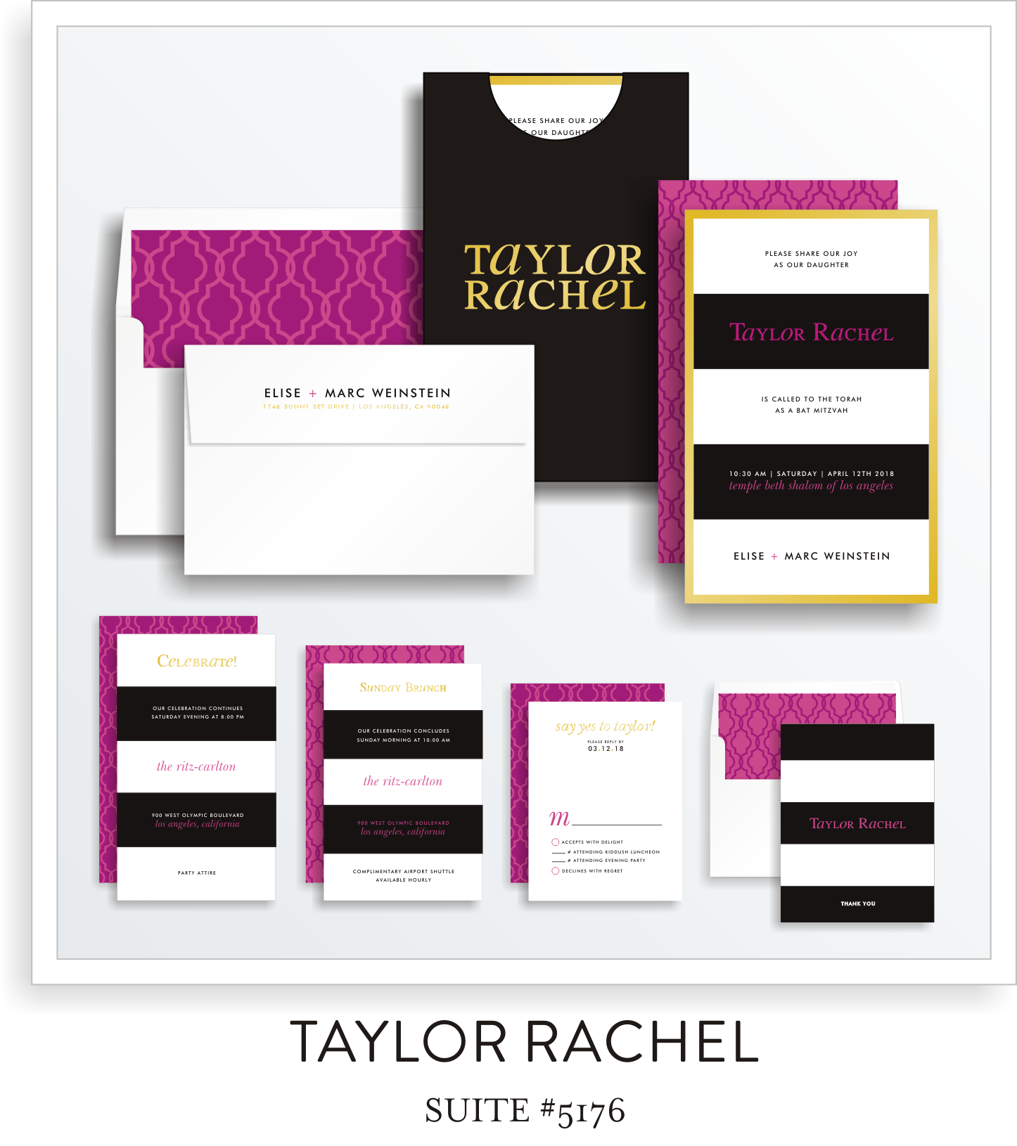 Copy of Copy of Bat Mitzvah Invitaiton Suite 5176 - Taylor Rachel