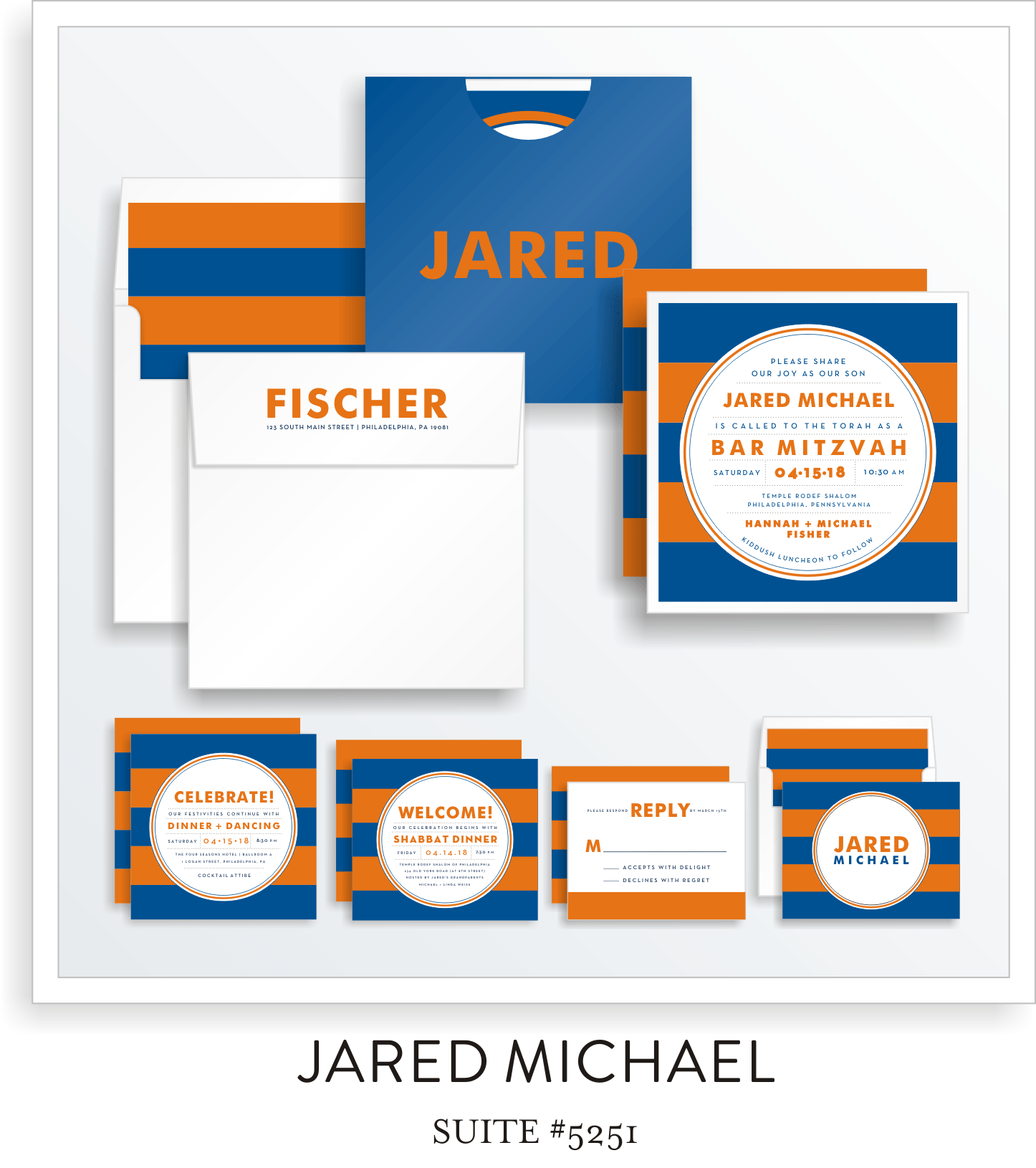 Copy of Copy of Bar Mitzvah Invitation Suite 5251 - Jared Michael