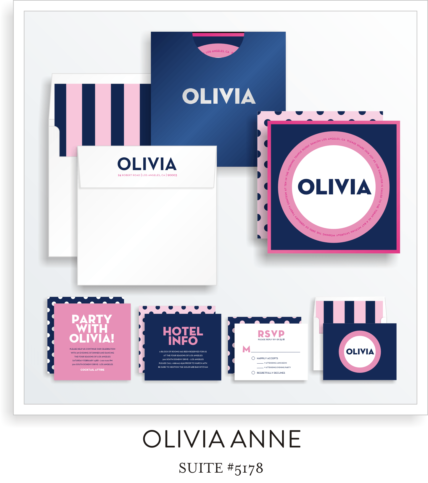 Copy of Copy of Bat Mitzvah Invitation Suite 5178 - Olivia Anne
