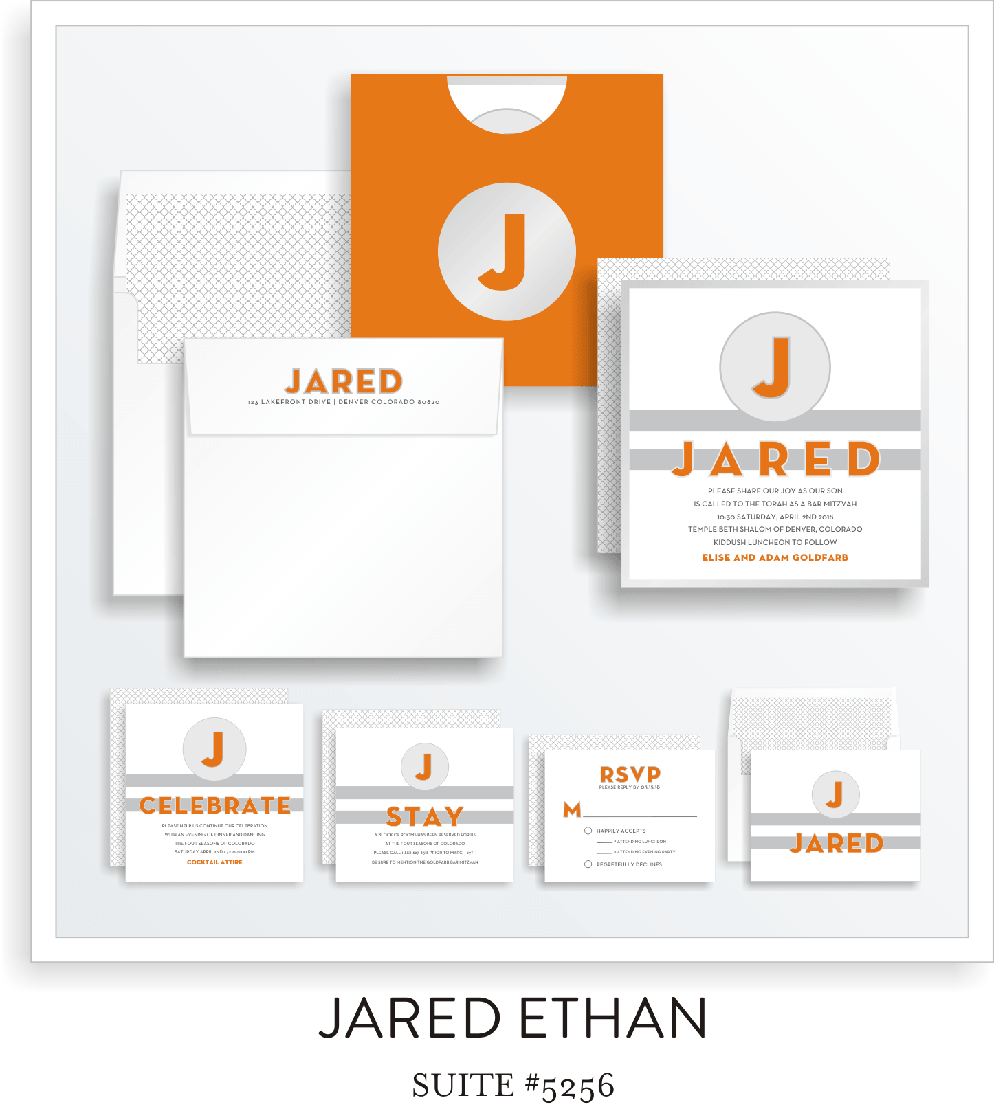 Copy of Copy of Bar Mitzvah Invitation Suite 5256 - Jared Ethan