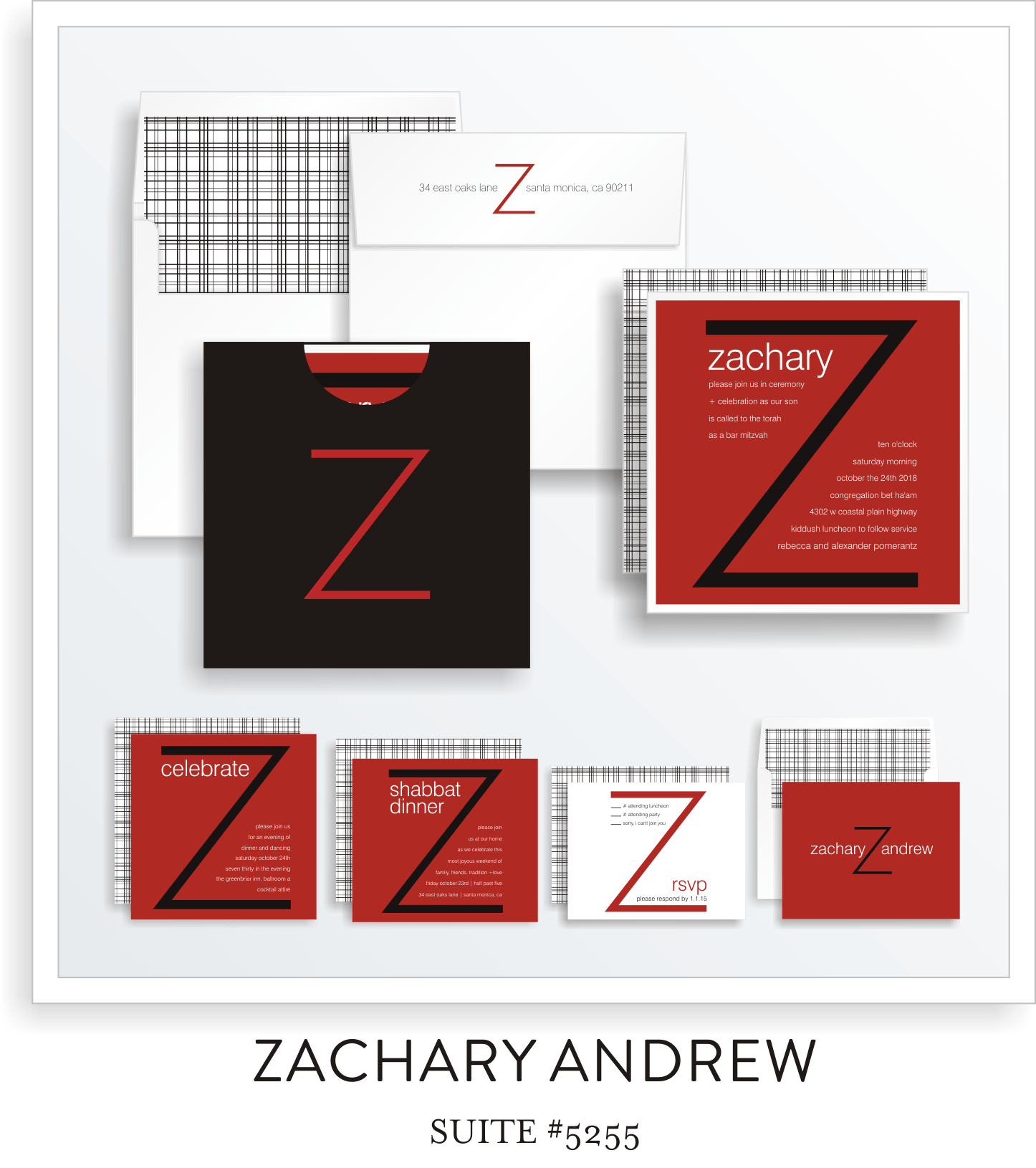 Copy of Bar Mitzvah Invitation Suite 5255 - Zachary Andrew
