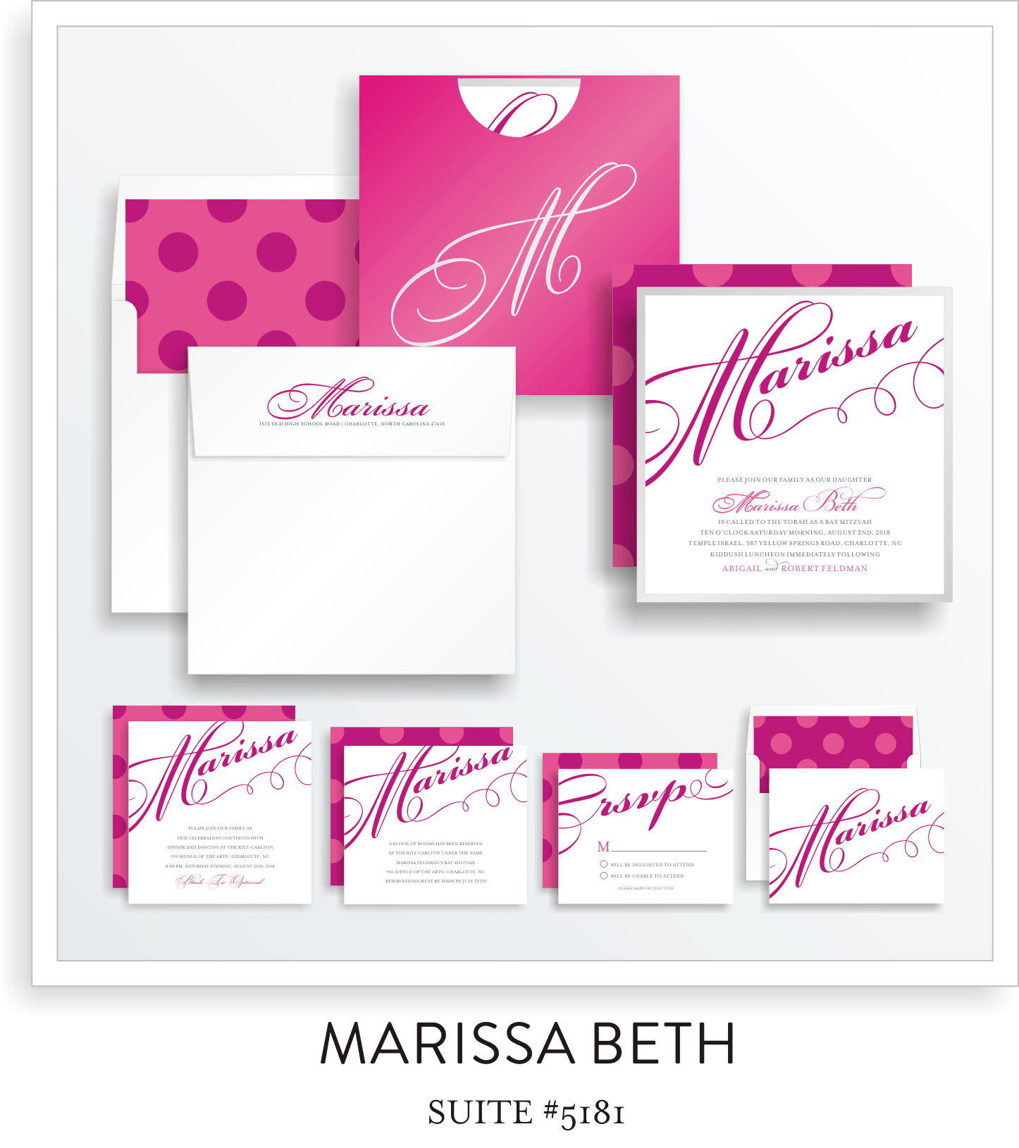 Copy of Copy of Bat Mitzvah Invitation Suite 5181 - Marissa Beth