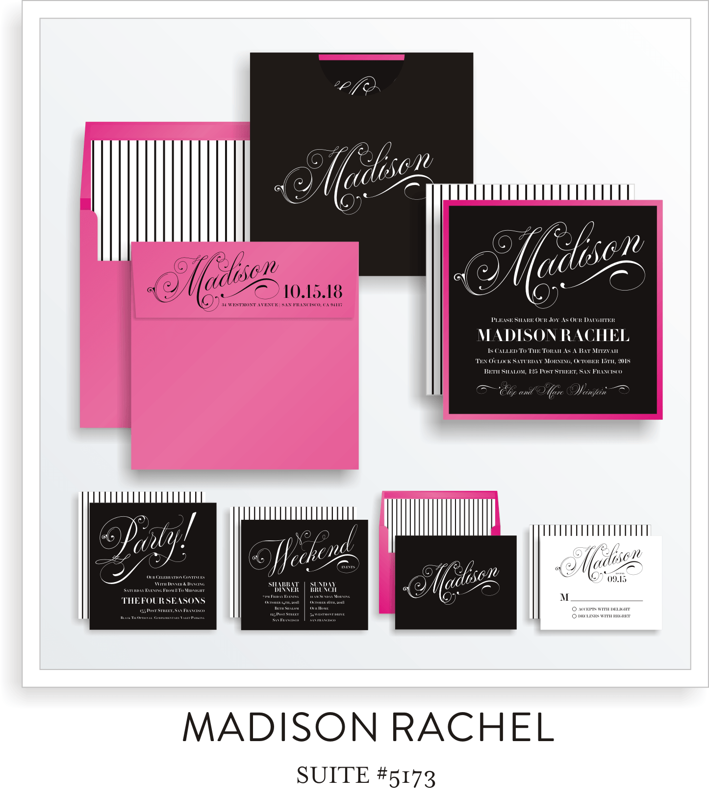 Copy of Copy of Bat Mitzvah Invitation Suite 5173 - Madison Rachel