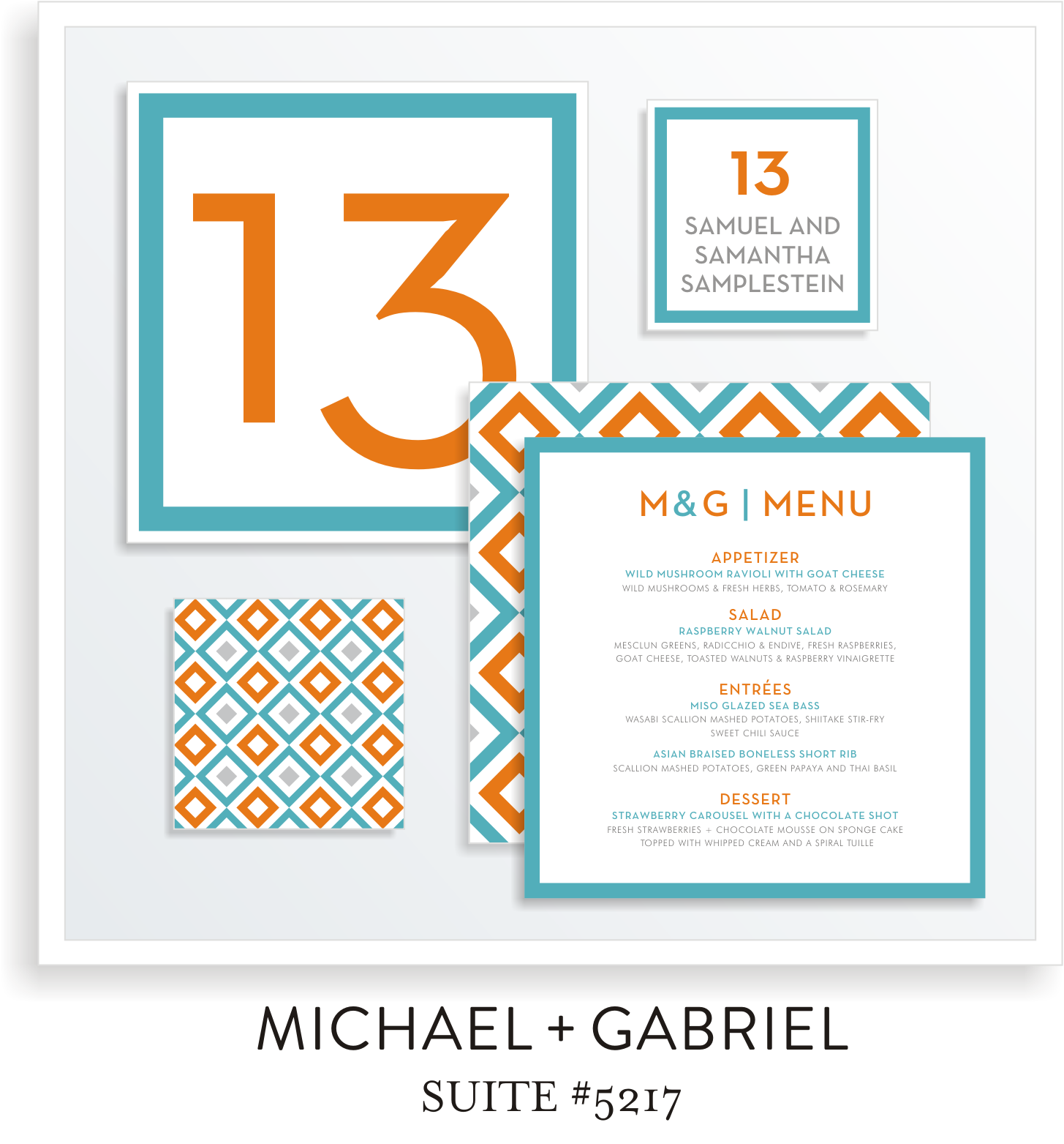 Bar Mitzvah Table Top Decor 5217 - Michael & Gabriel