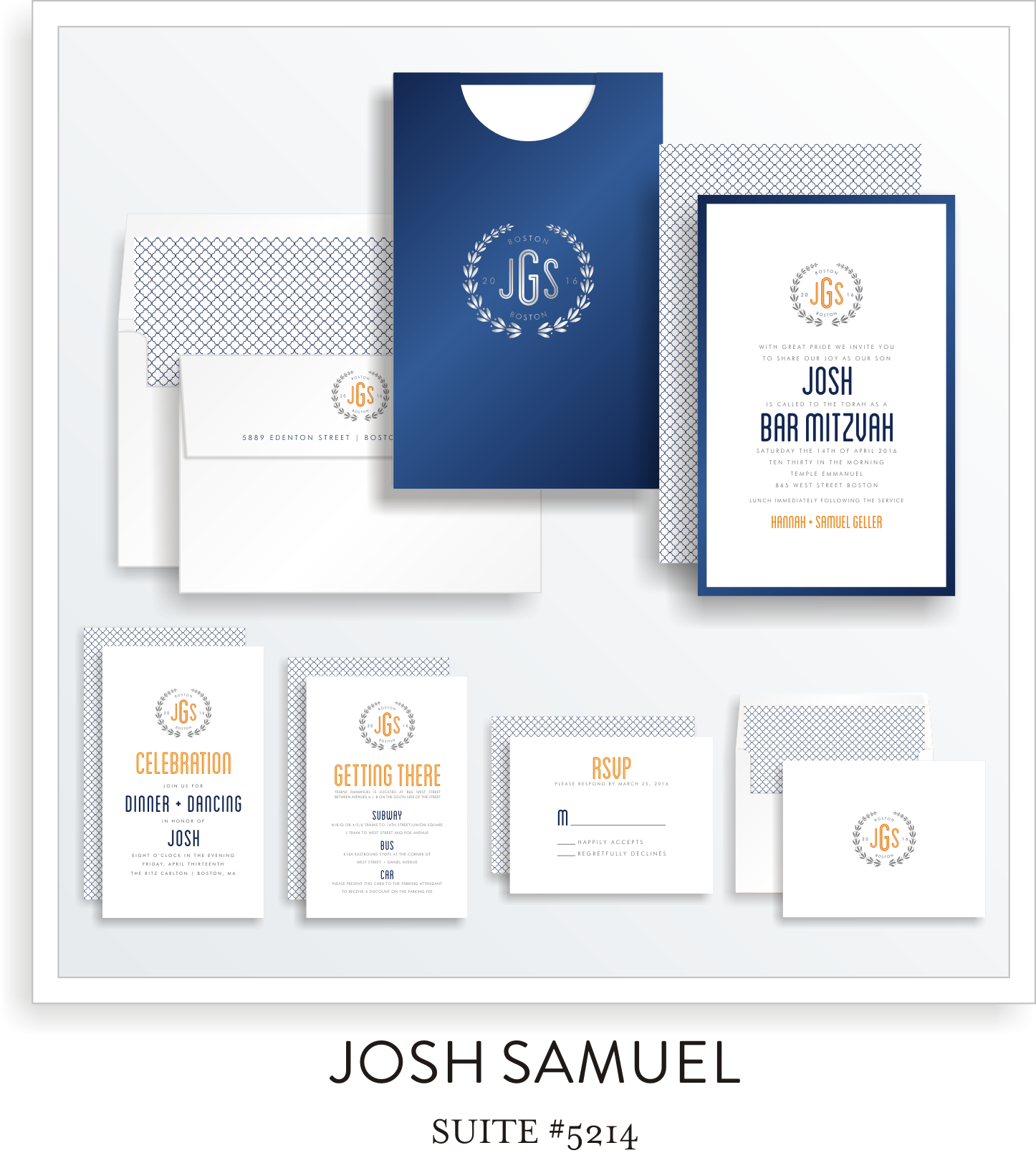 Bar Mitzvah Invitation Suite 5214 - Josh Samuel