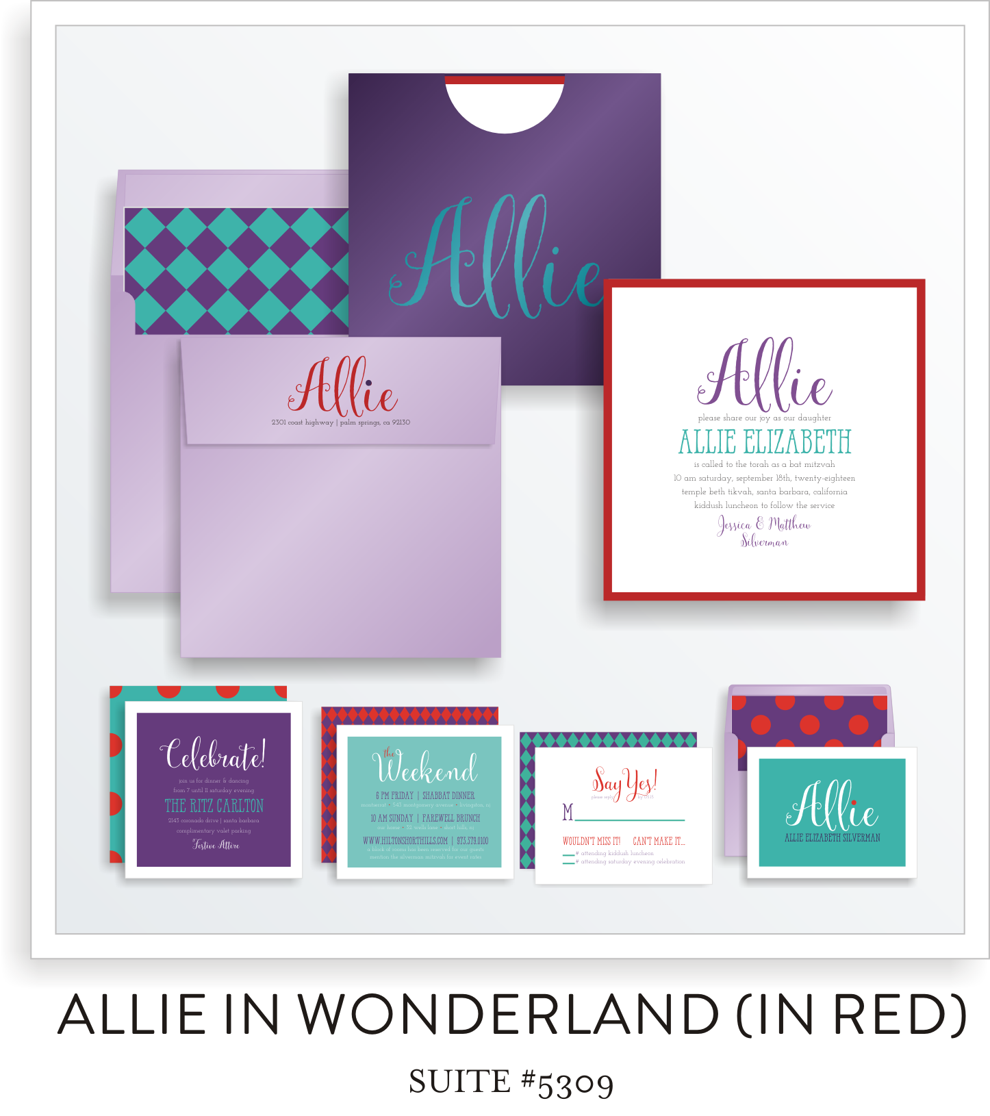 BAT MITZVAH SUITE 5309-ALLIE IN WONDERLAND (RED)