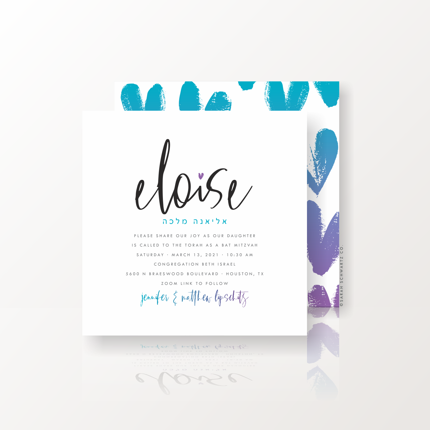 05 BAT MITZVAH SUITE 350 INVITATION IN TURQUOISE + VIOLET.png