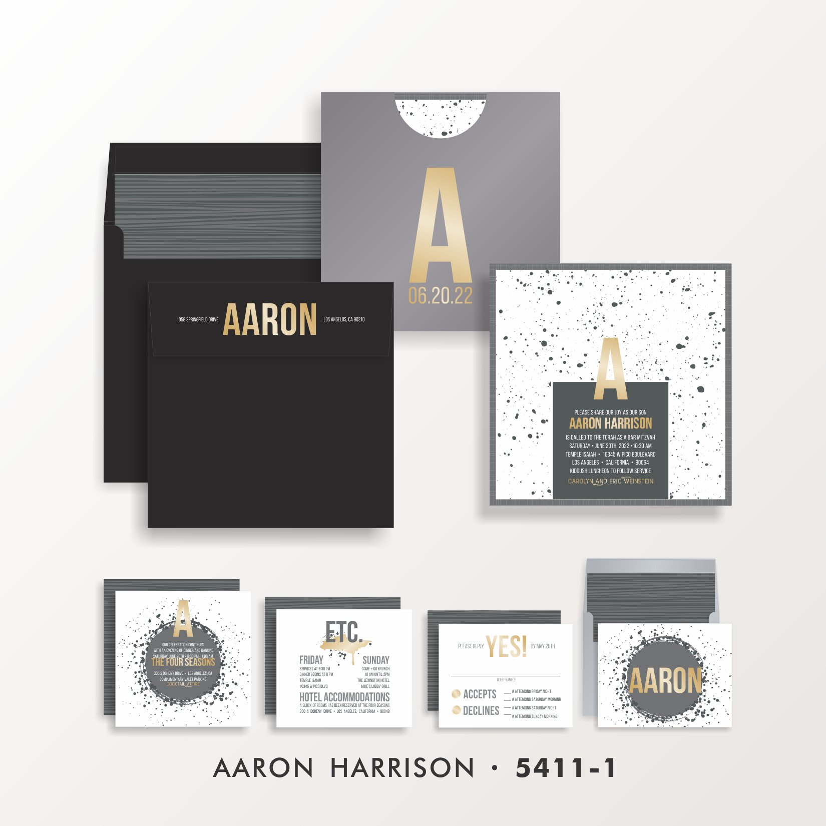 SARAH SCHWARTZ BAR MITZVAH INVITATION SUITE 5411-1