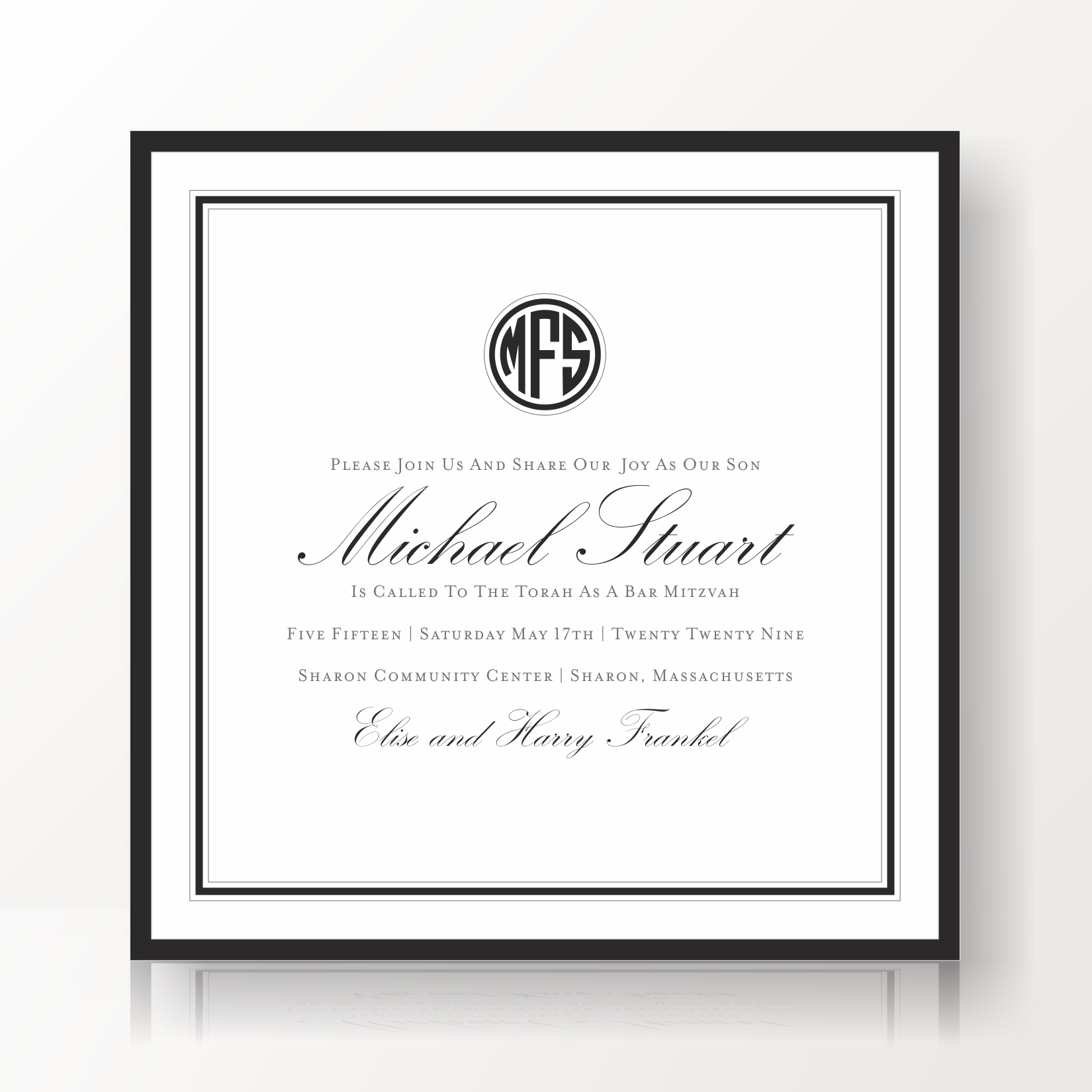 SARAH SCHWARTZ BAR MITZVAH INVITATION SUITE 5244