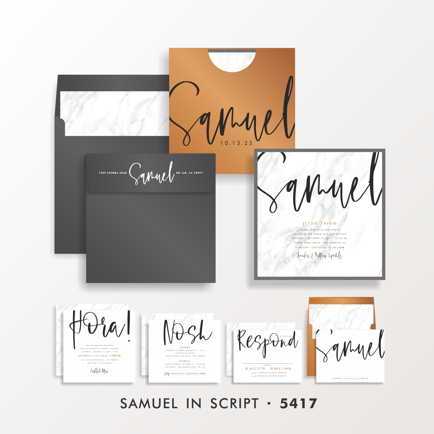SARAH SCHWARTZ BAR MITZVAH INVITATION SUITE 5417