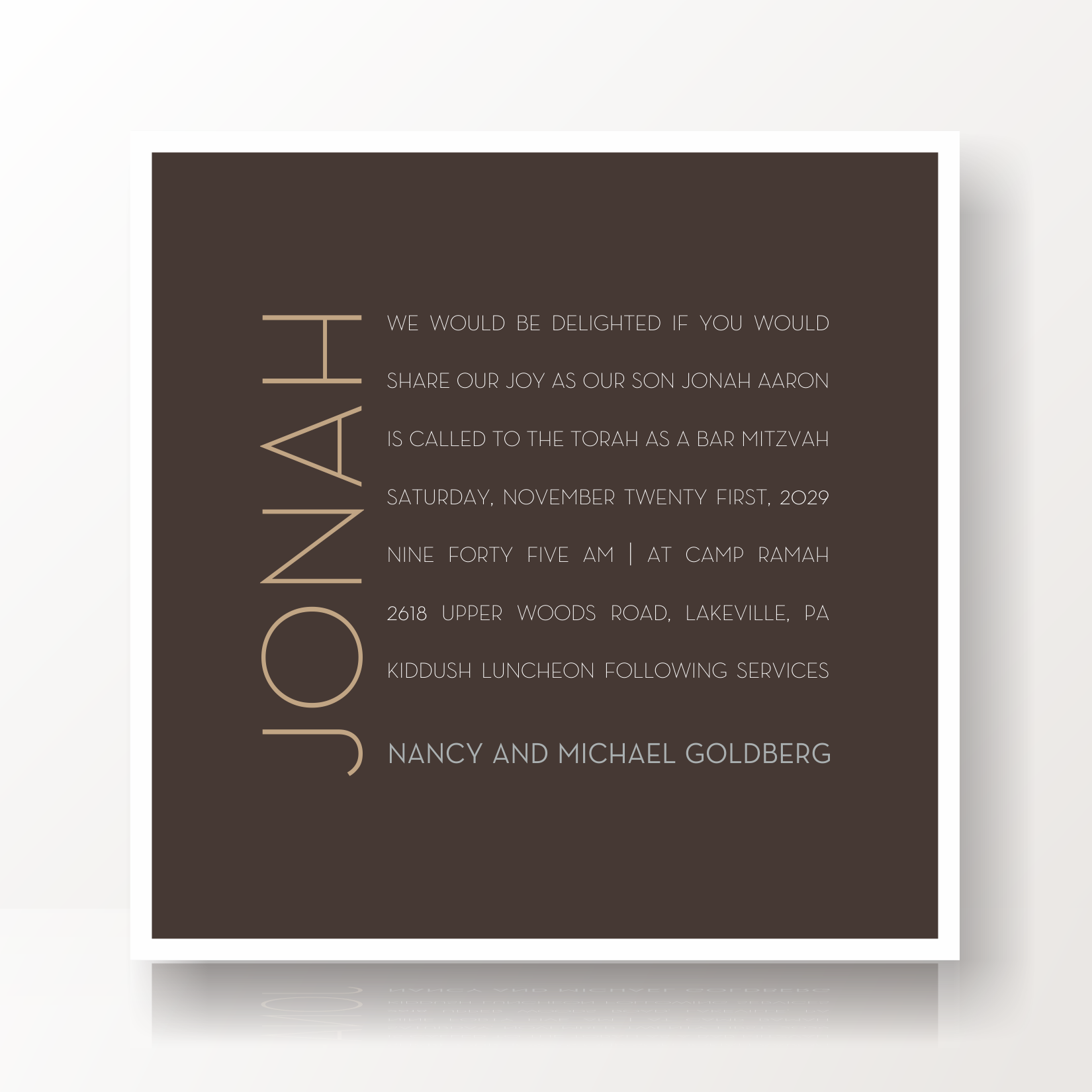 SARAH SCHWARTZ BAR MITZVAH INVITATION SUITE 5281