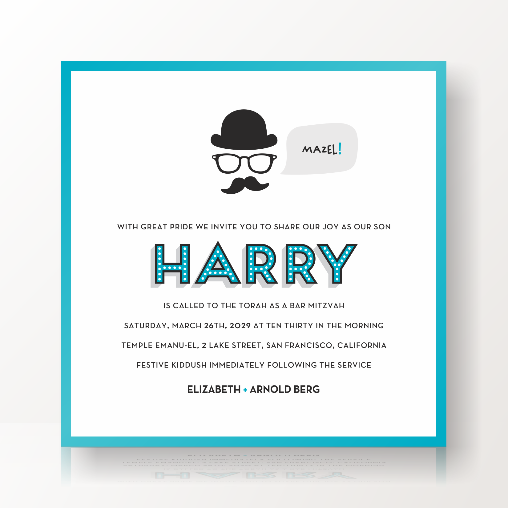 SARAH SCHWARTZ BAR MITZVAH INVITATION SUITE 5212-1