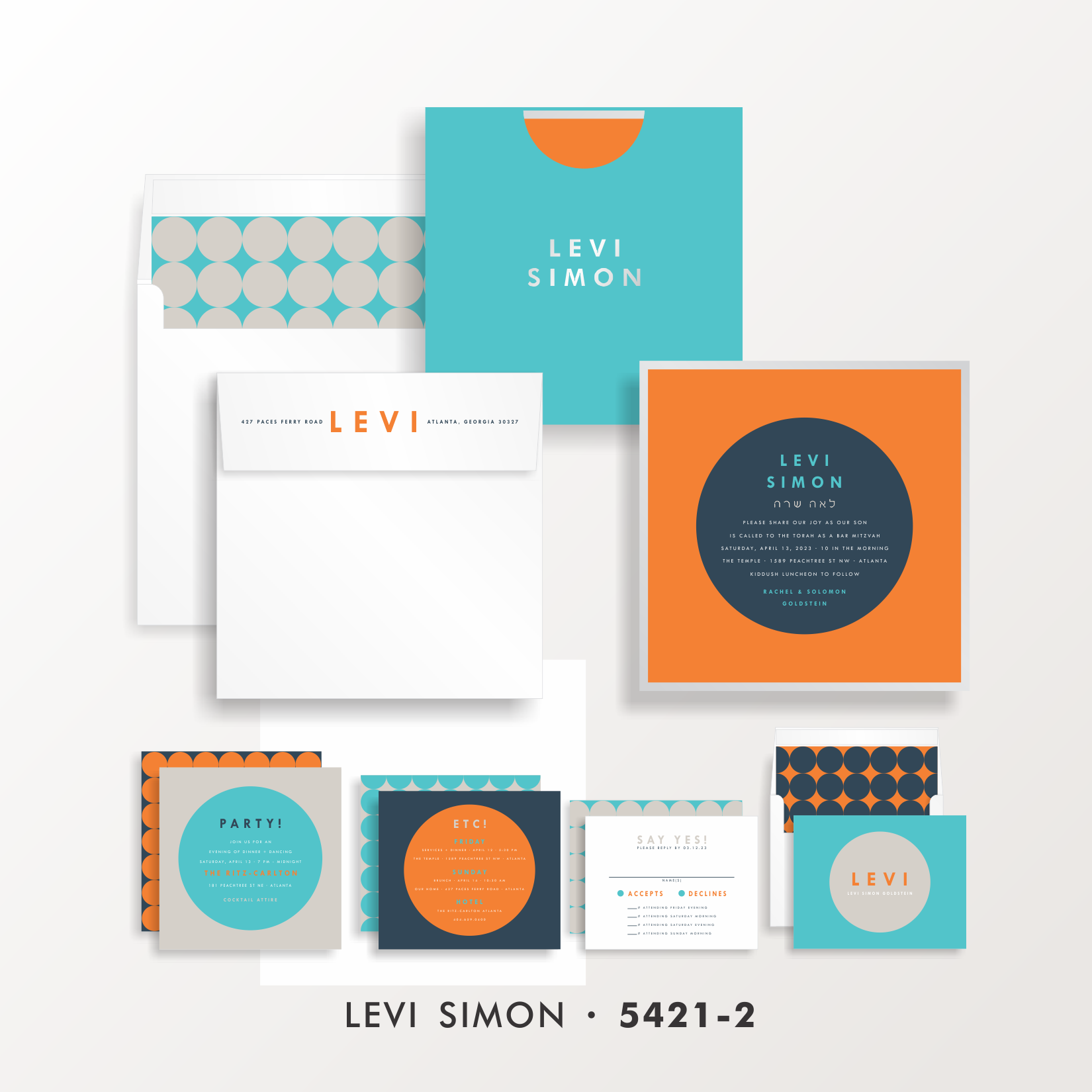 SARAH SCHWARTZ BAR MITZVAH INVITATION SUITE 5421-2