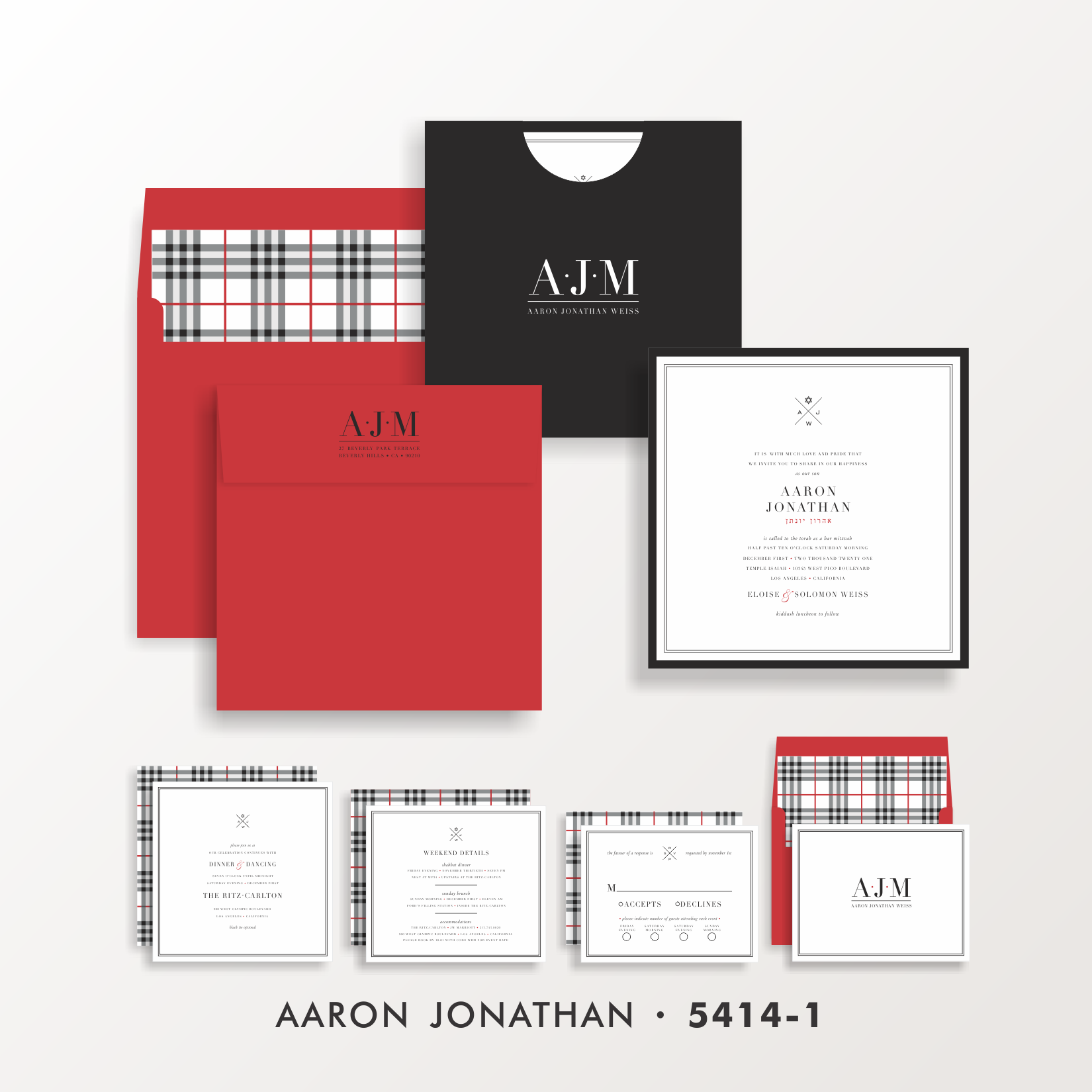 SARAH SCHWARTZ BAR MITZVAH INVITATION SUITE 5414-1