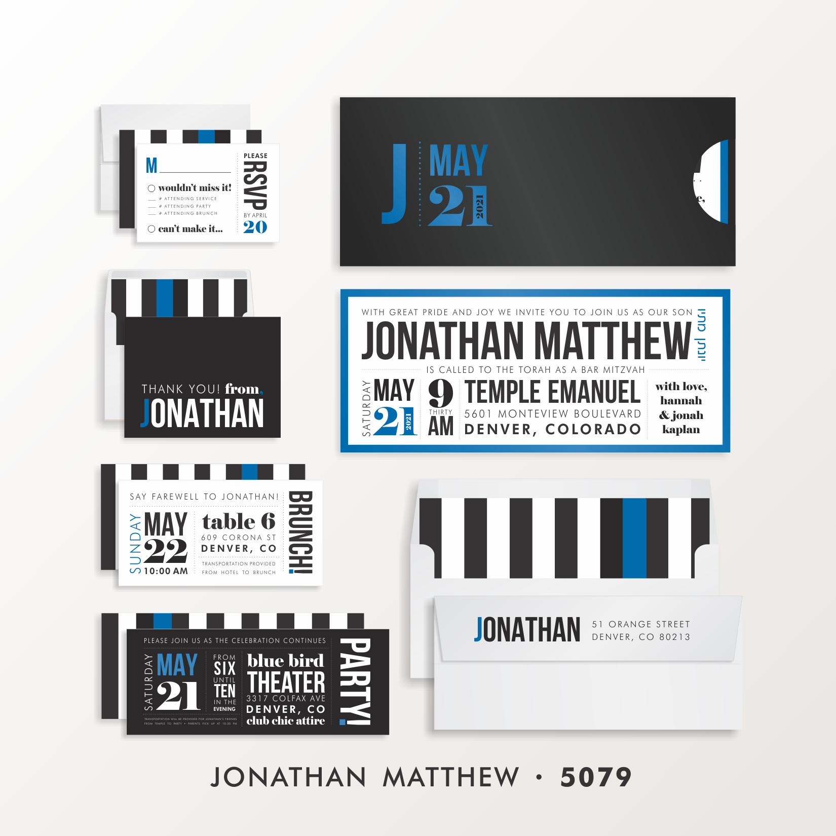 SARAH SCHWARTZ BAR MITZVAH INVITATION SUITE 5079