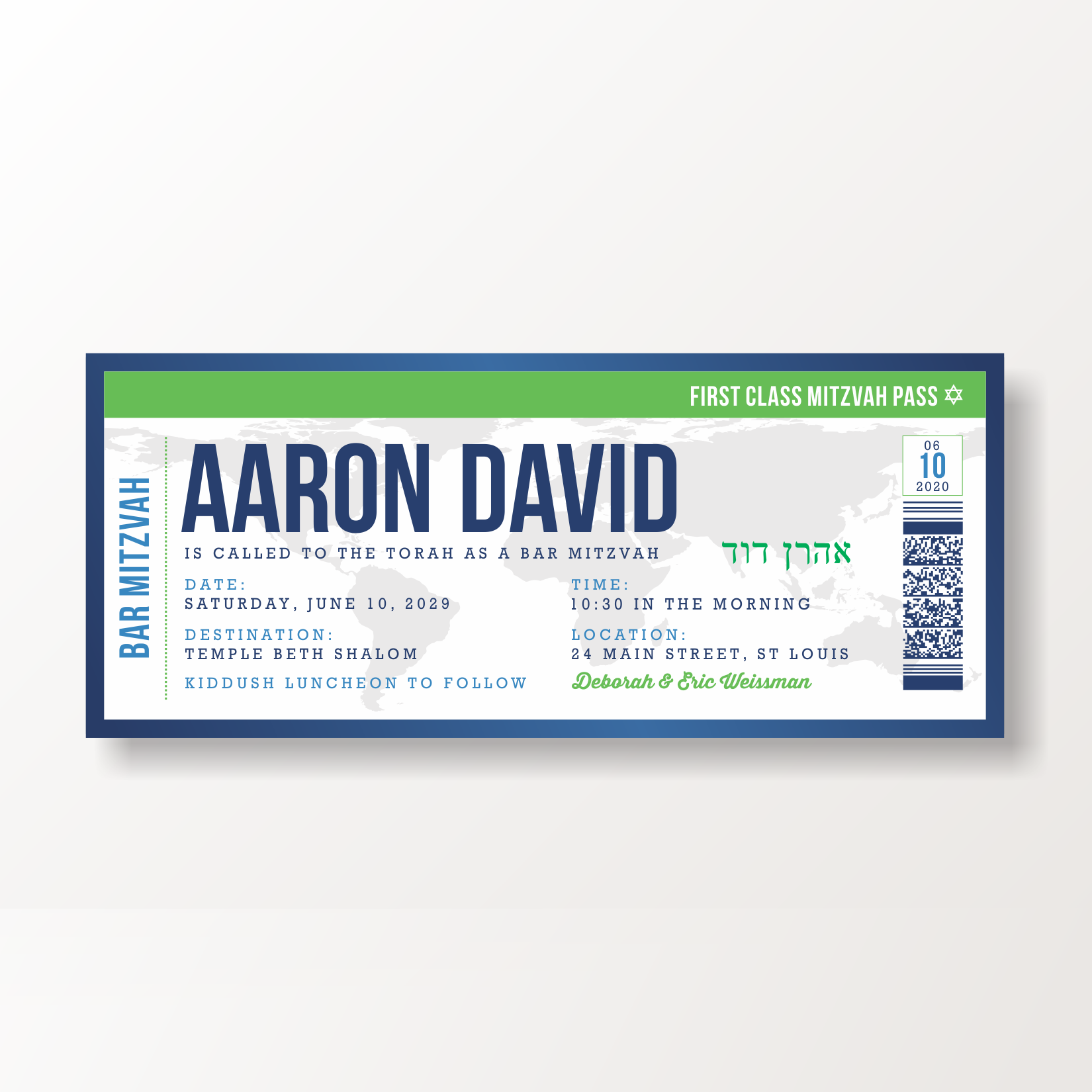 SARAH SCHWARTZ BAR MITZVAH INVITATION SUITE 5292-1