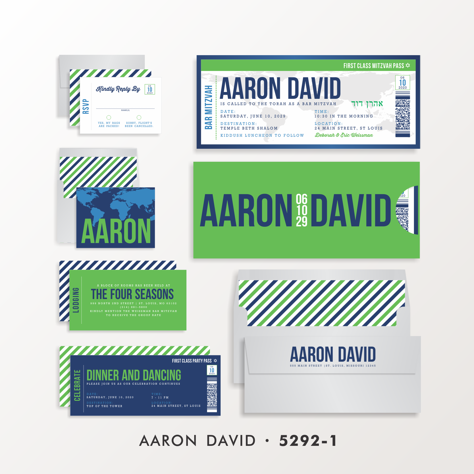 SARAH SCHWARTZ BAR MITZVAH INVITATION SUITE 5292-1