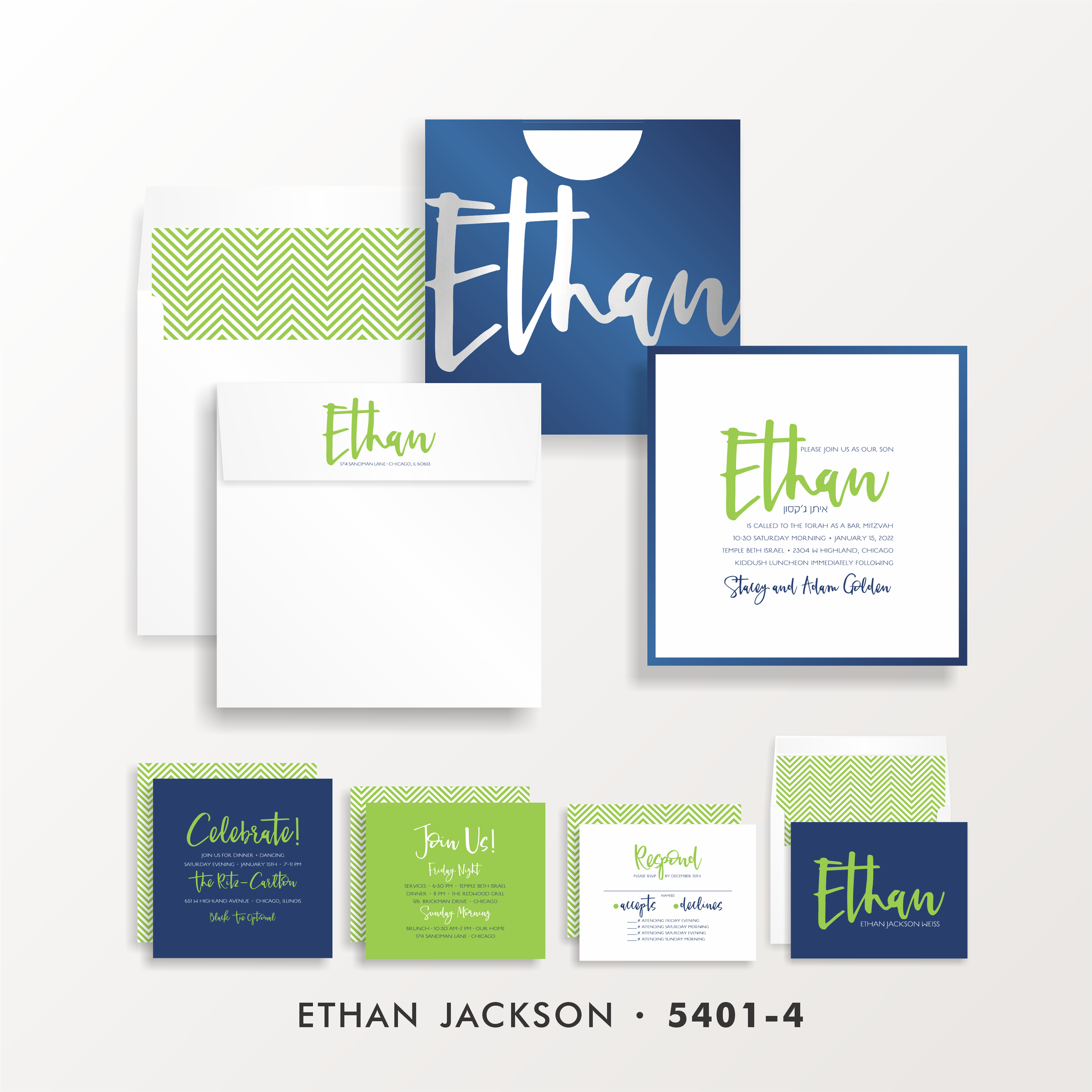 SARAH SCHWARTZ BAR MITZVAH INVITATION SUITE 5401-4