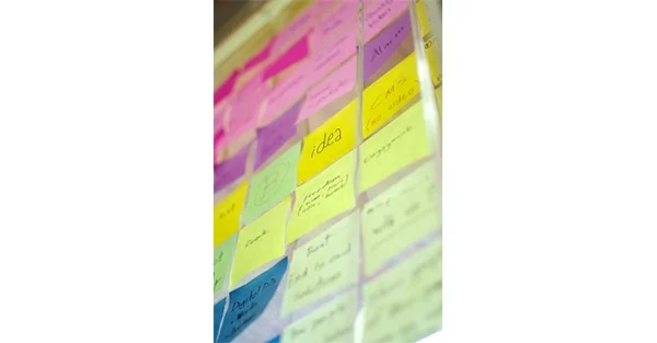 Wall of sticky notes