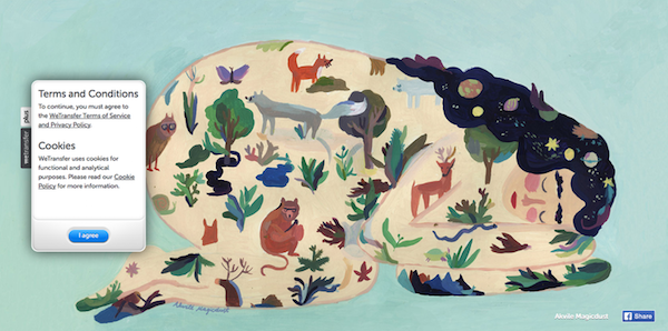 Sample artwork from wetransfer.com screen