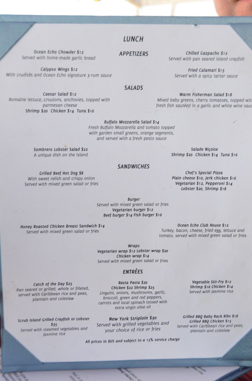 Ocean Echo Lunch Menu