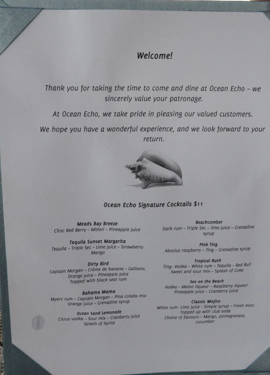 Ocean Echo Cocktail Menu