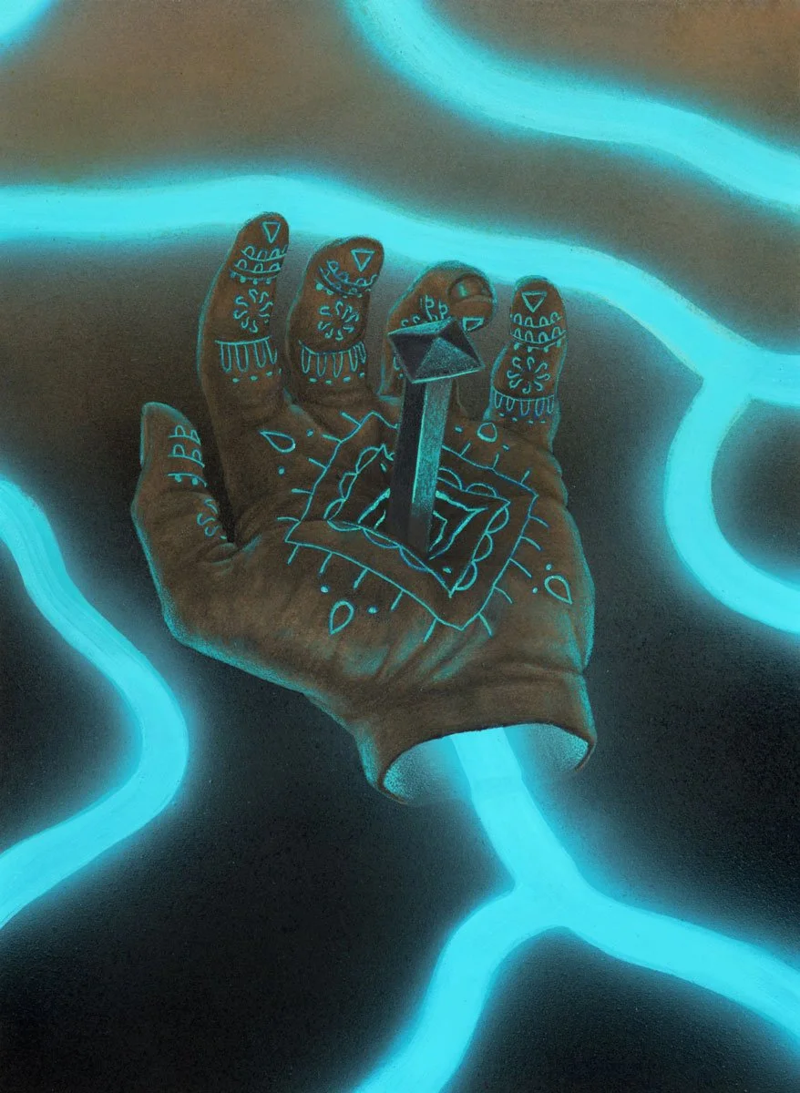 "Umbra Viventis Lucis" - acrylic, Prismacolor