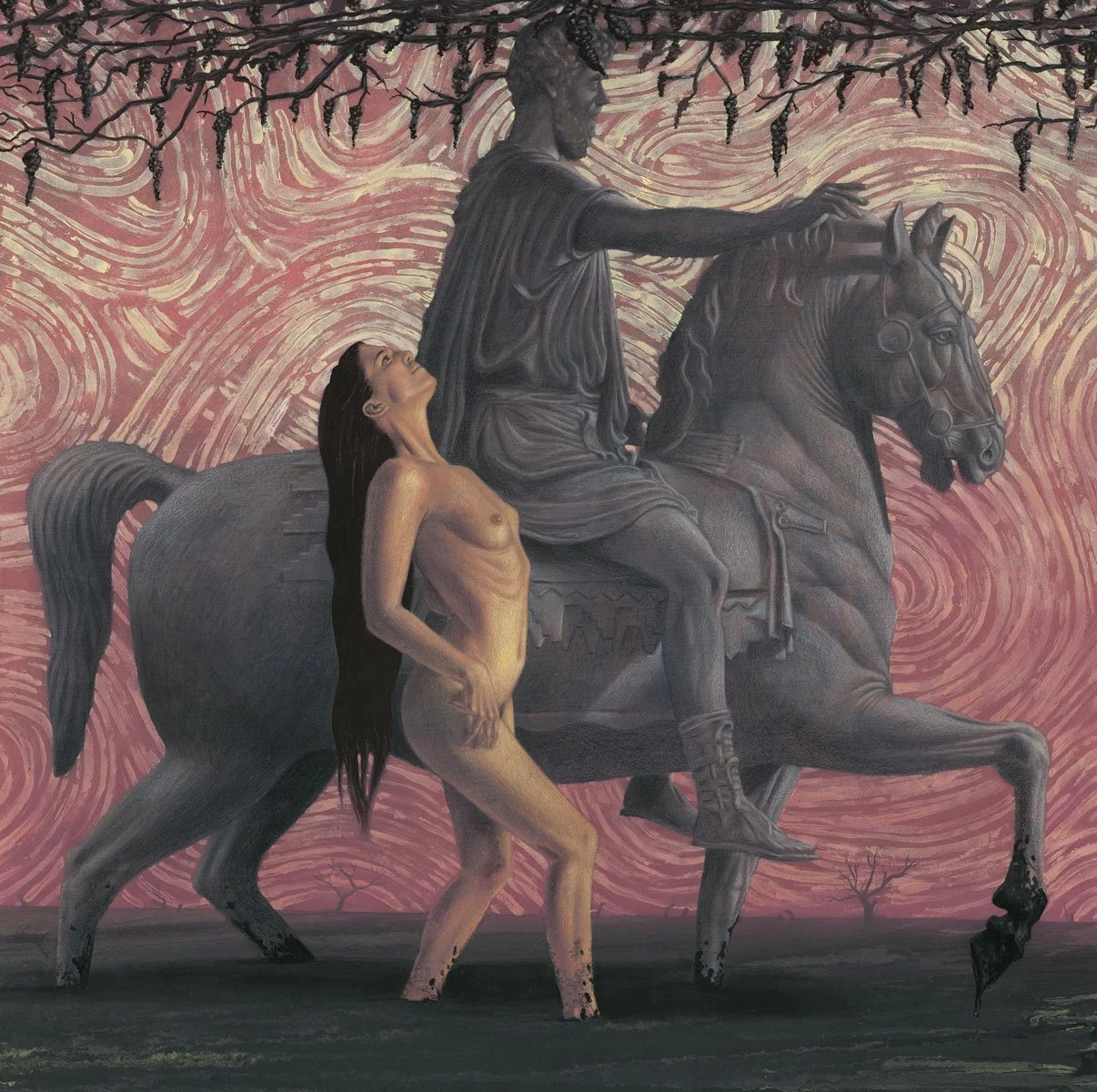 “The Psychology Of A Man On Fire” – ink, charcoal, acrylic & Prismacolor