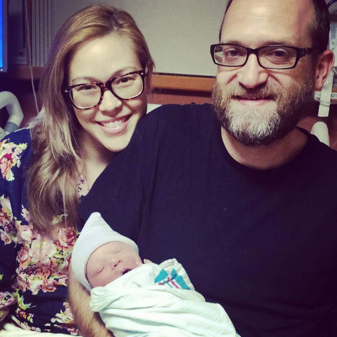 Our first family picture - taken about 45 minutes after Iggy delivered.