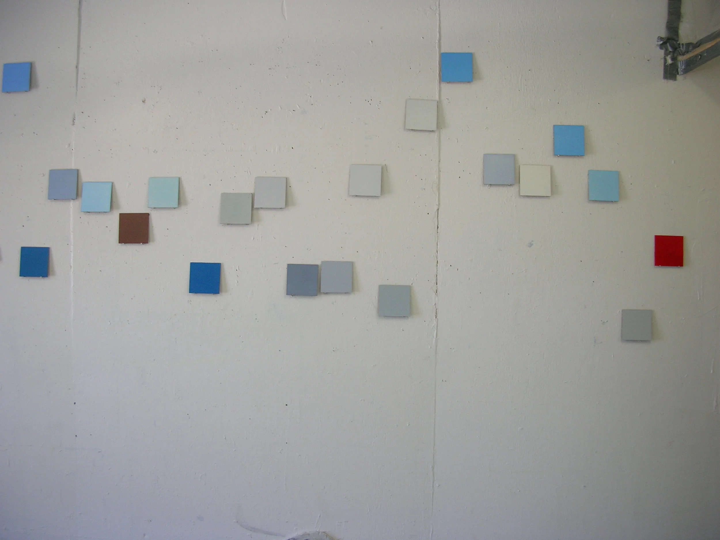 Chroma Calendar: Halifax Winter 05, Eastward. installation detail III.  Oil on panel 2004-2005.