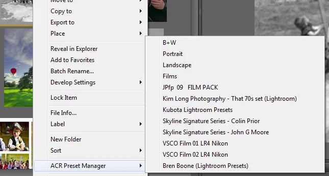 New Menu integrated into Thumbnail Menu