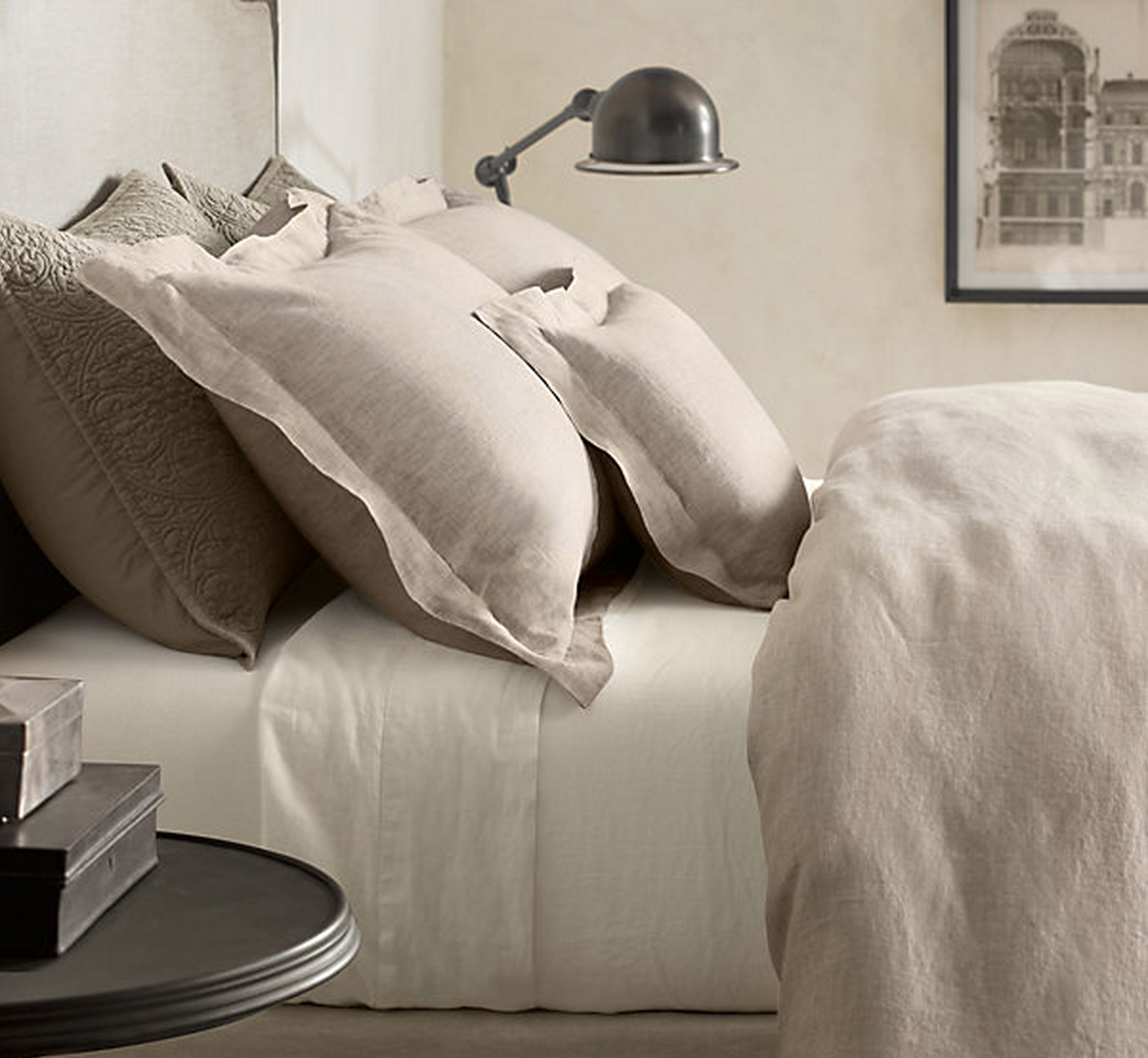 Restoration Hardware STONEWASHED BELGIAN LINEN BEDDING COLLECTION in Dune