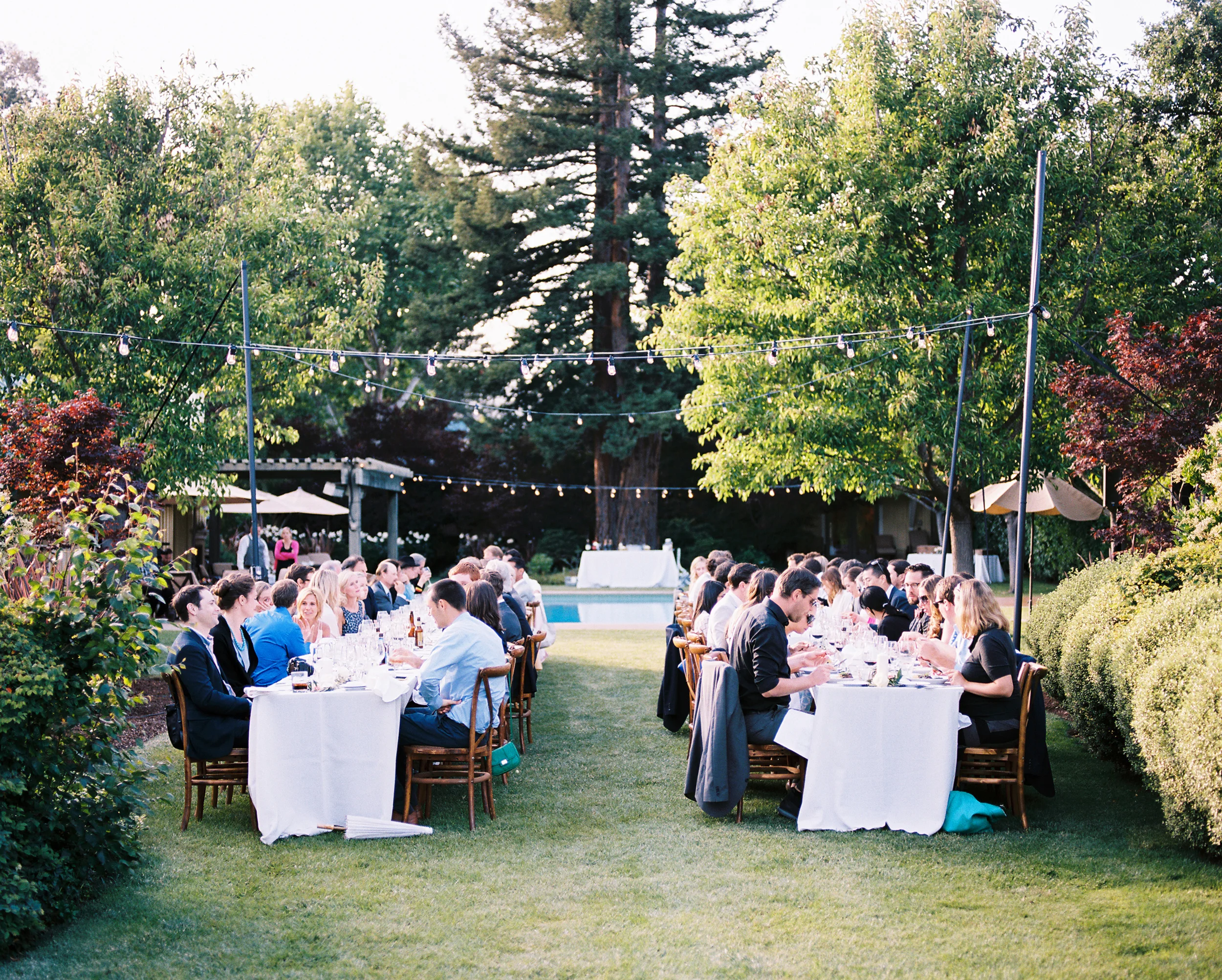 I knew from the beginning that I wanted long tables. I loved the feel of everyone sitting together, and looking down the table at so many special people. 