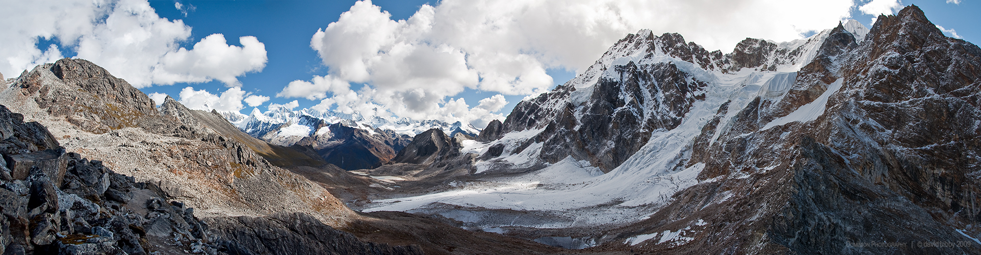   Karchung La  - View from the pass (5120m), surrounded by 7000m+ peaks. Snowman trek. 