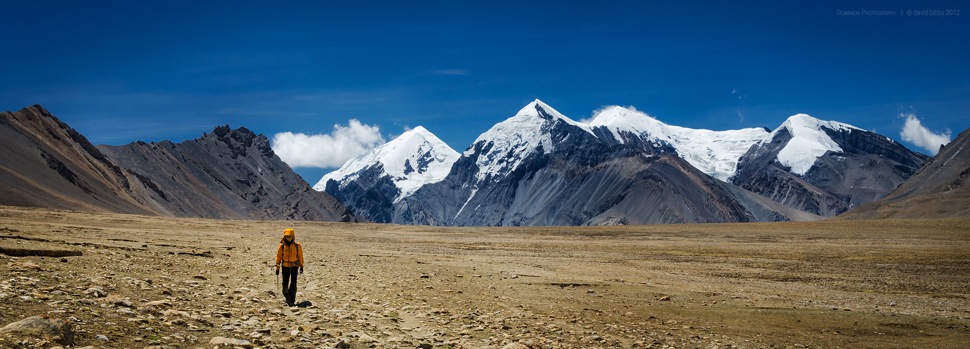   The long walk  - Crossing high plains after descending from Jungben La. Dolpa district. 