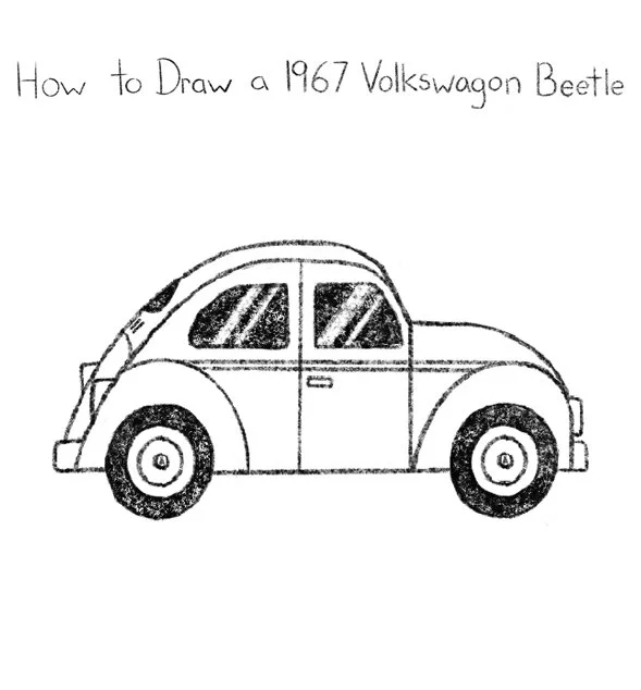 How to Draw a 1967 Volkswagen Beetle Click for PDF printable
