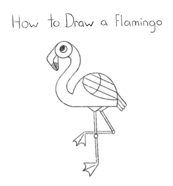 How to Draw a Flamingo Click for PDF printable